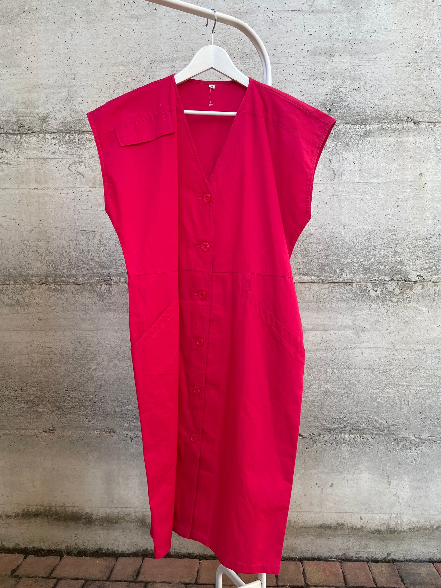 Chemisier midi 100% cotone fucsia - taglia M/L