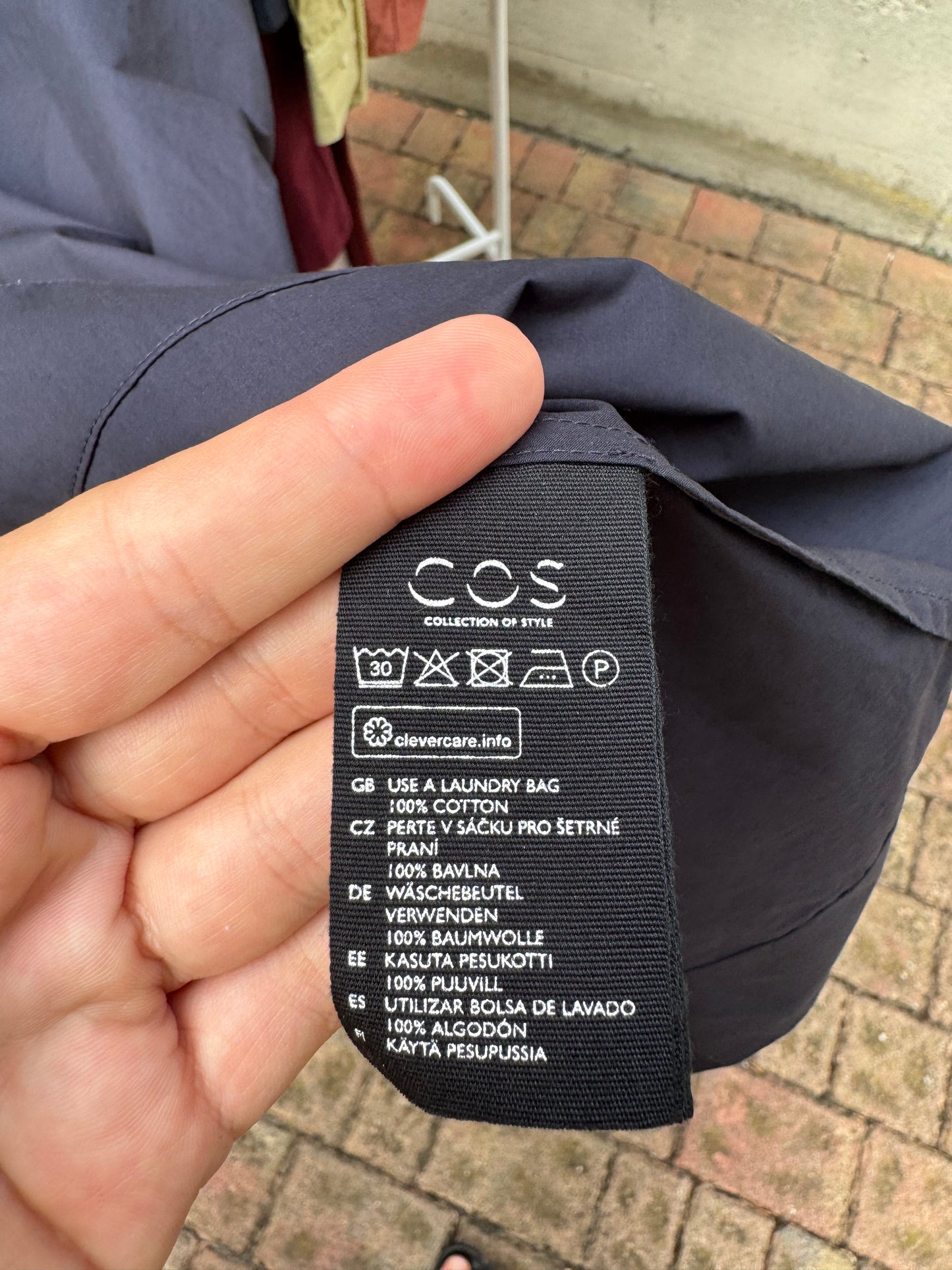 Maxi abito COS in cotone blu notte, taglia M