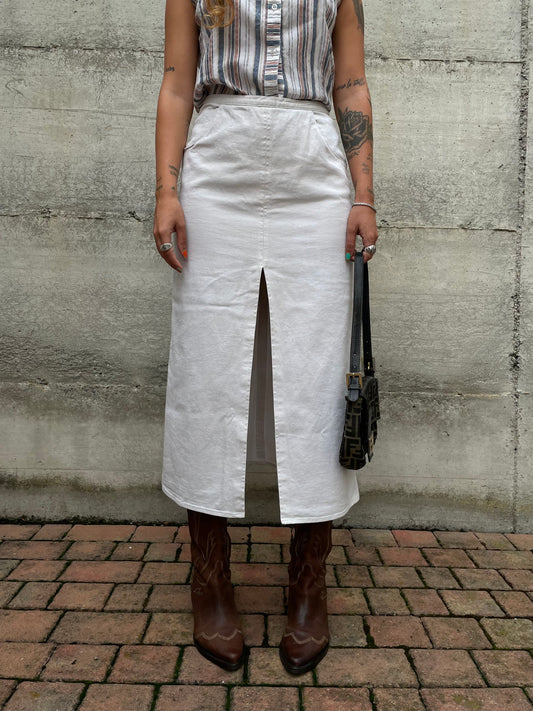 Longuette midi a matita con spacco frontale - taglia S