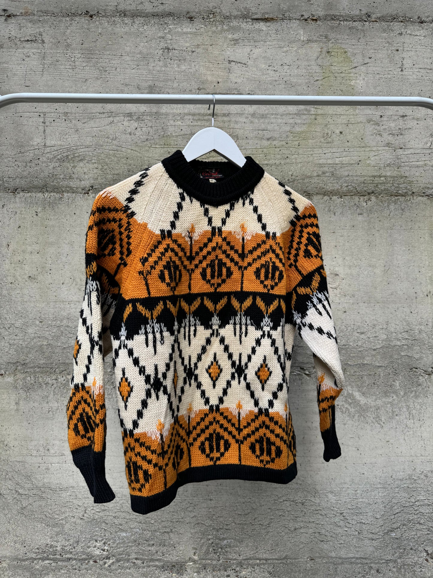 Maglione unisex girocollo 80s in 100% lana