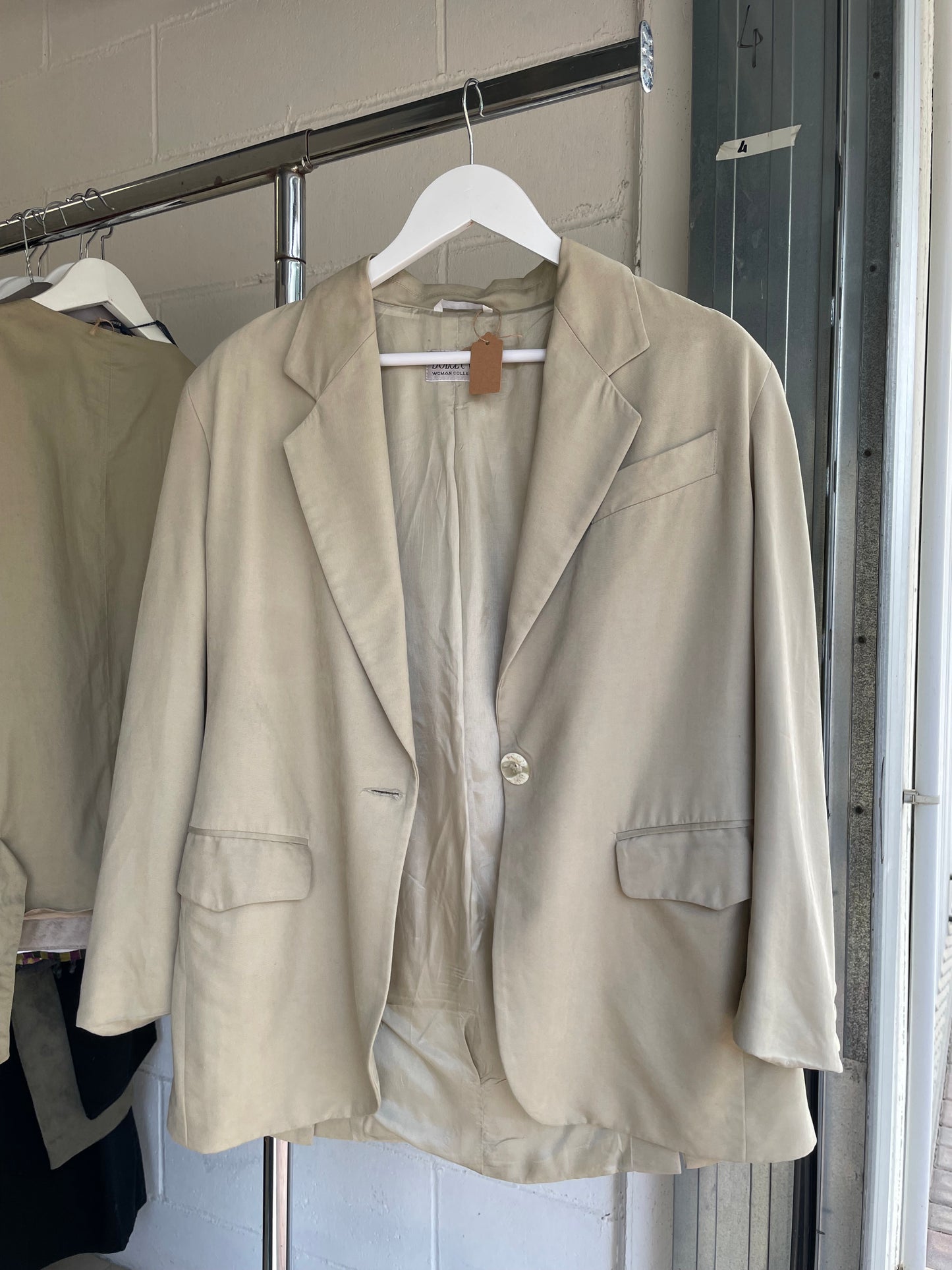 Blazer in seta cotta color sabbia - 42it