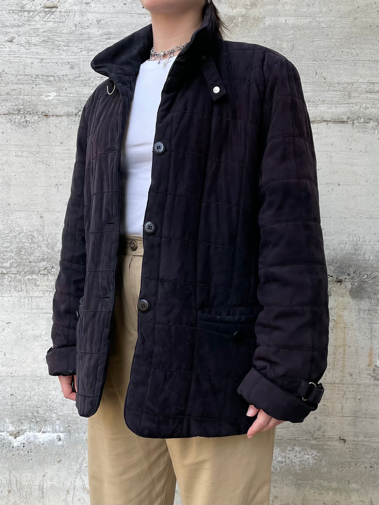 Giacca trapuntata nera - L donna