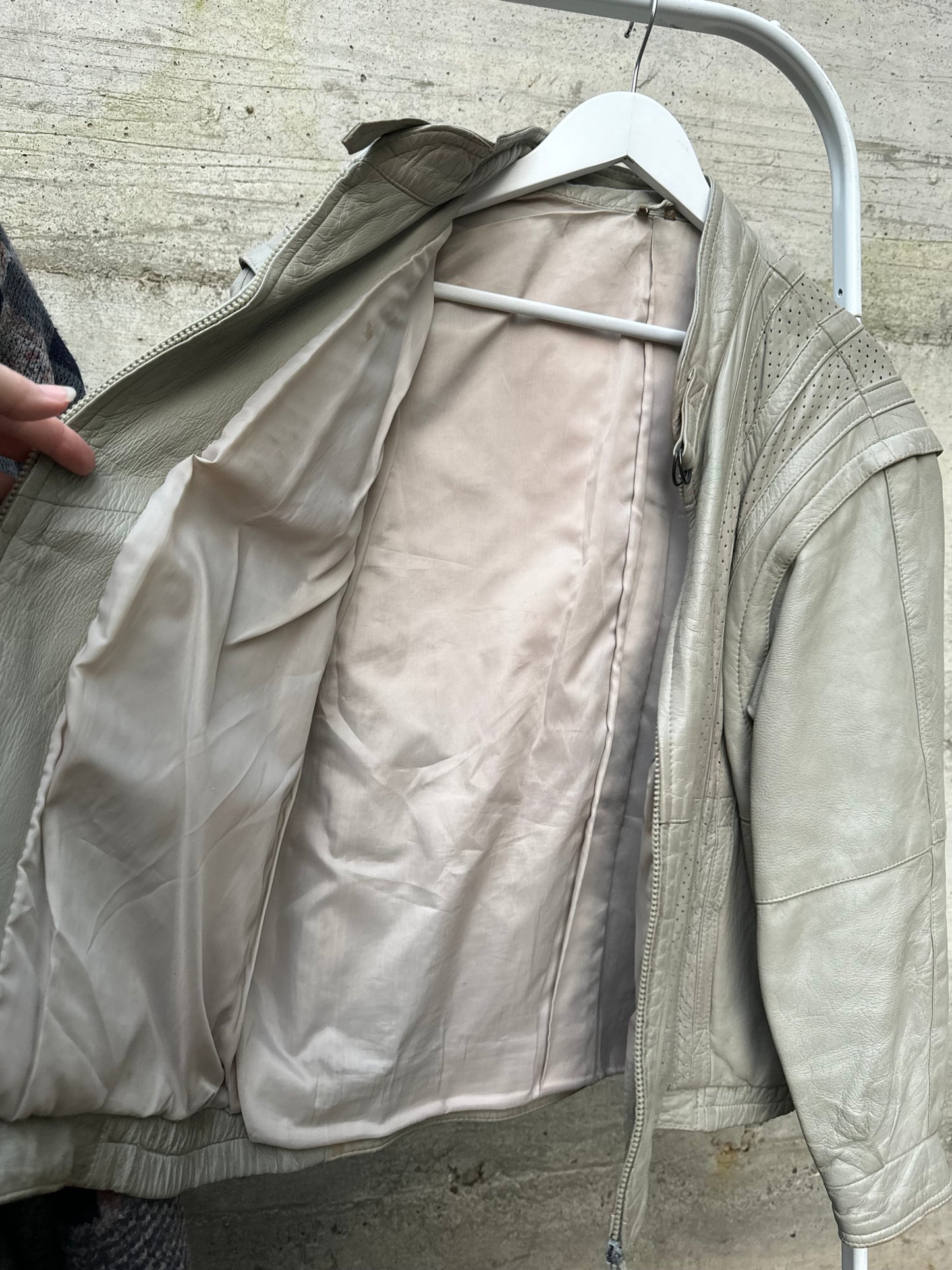 Bomber in vera pelle ghiaccio