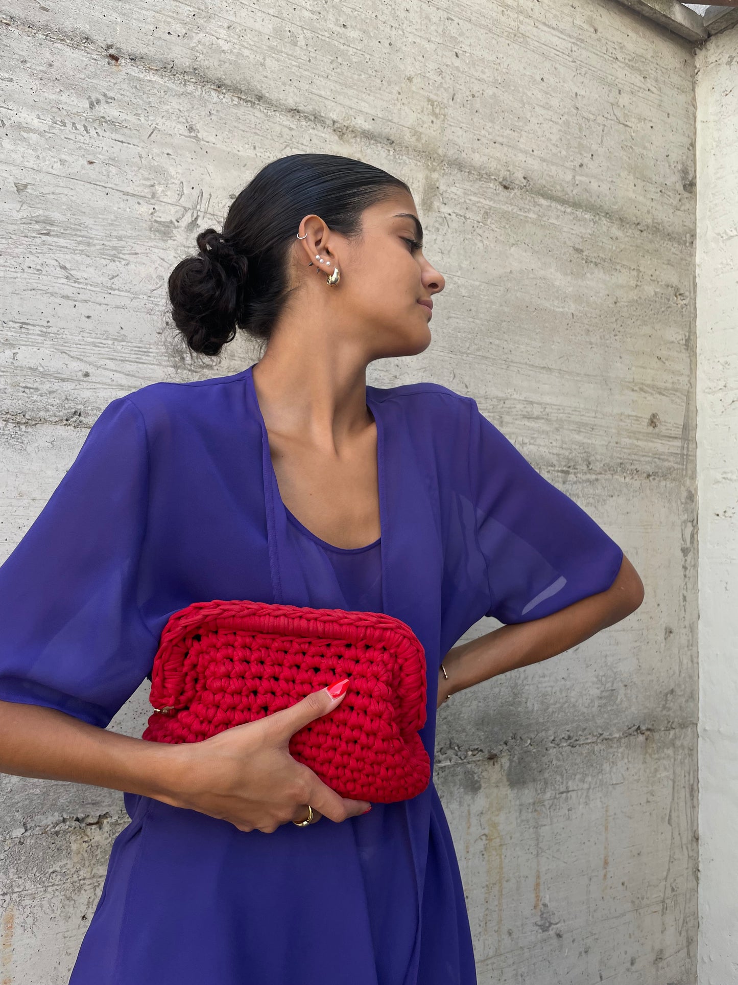 Blusa sheer Elena Mirò viola - taglia XL