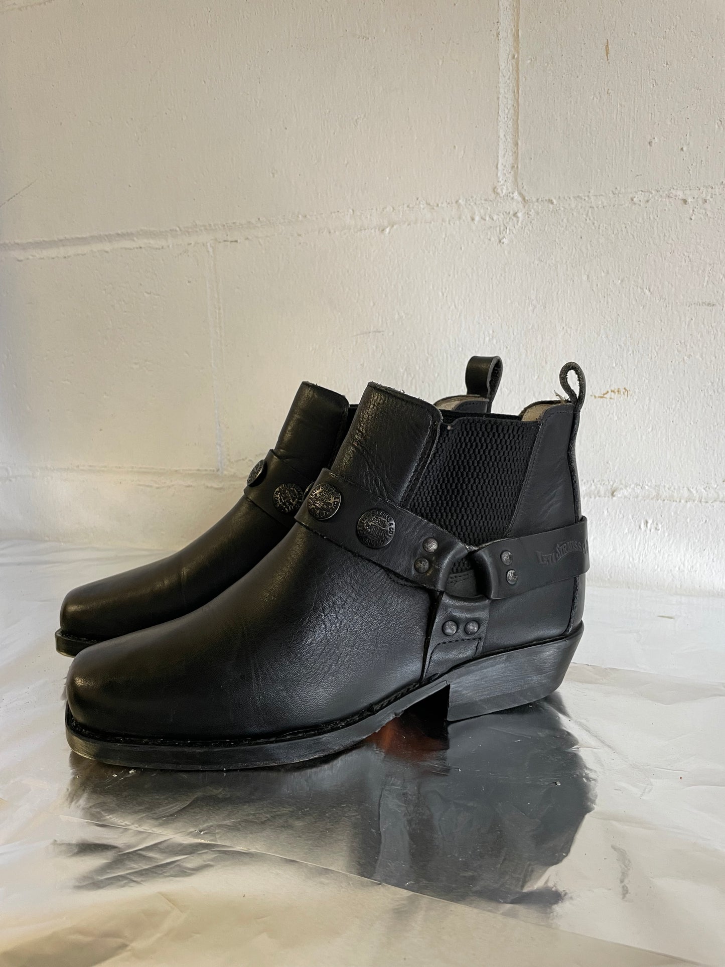 EU 38 - Kentucky boots bassi Levi's Strauss vera pelle neri