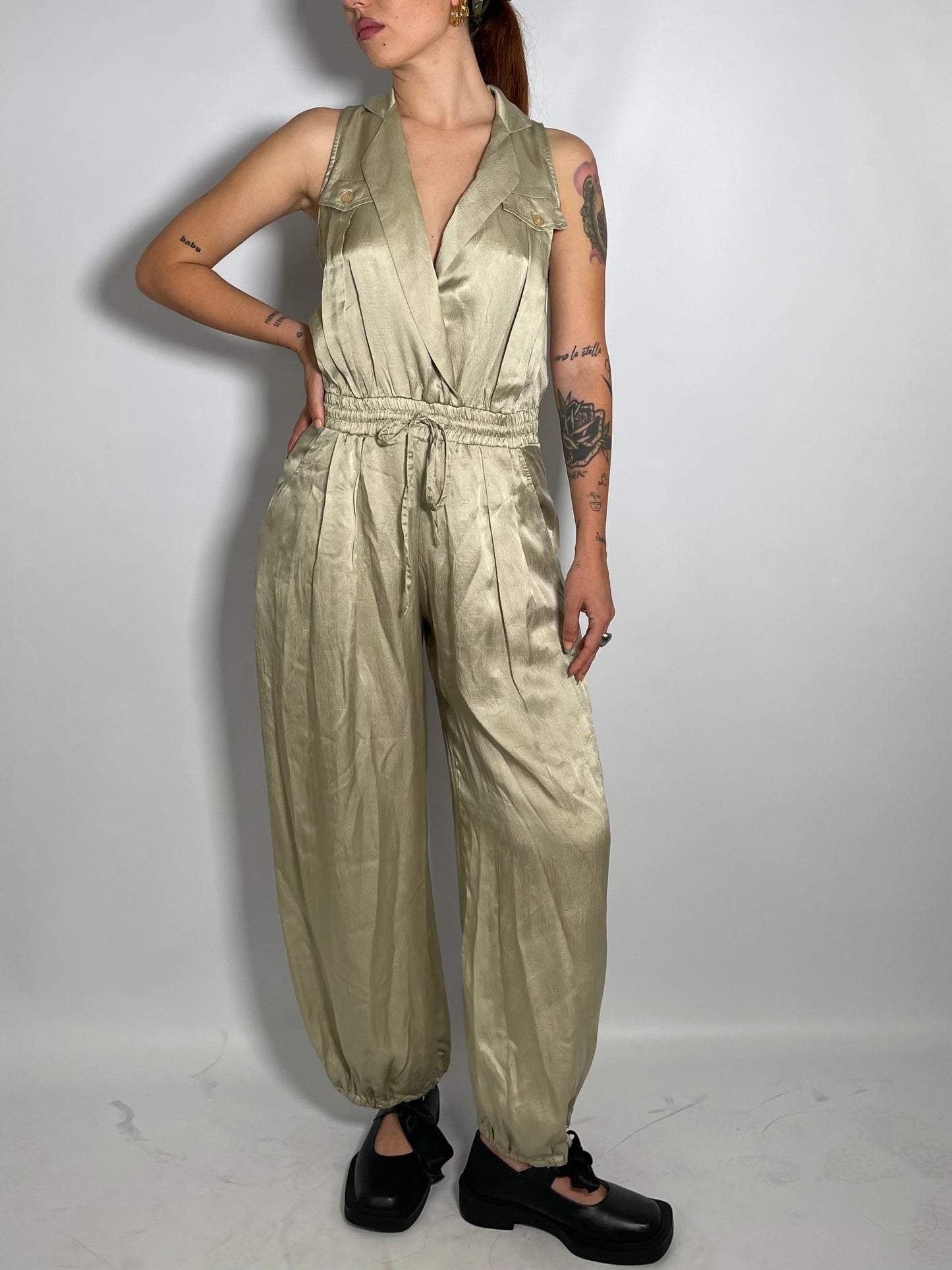 Jumpsuit Twinset sabbia 100% seta - taglia S