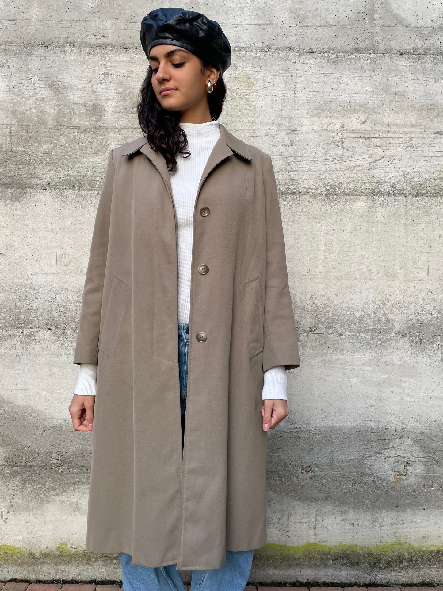 Soprabito sartoriale sabbia foderato misto lana