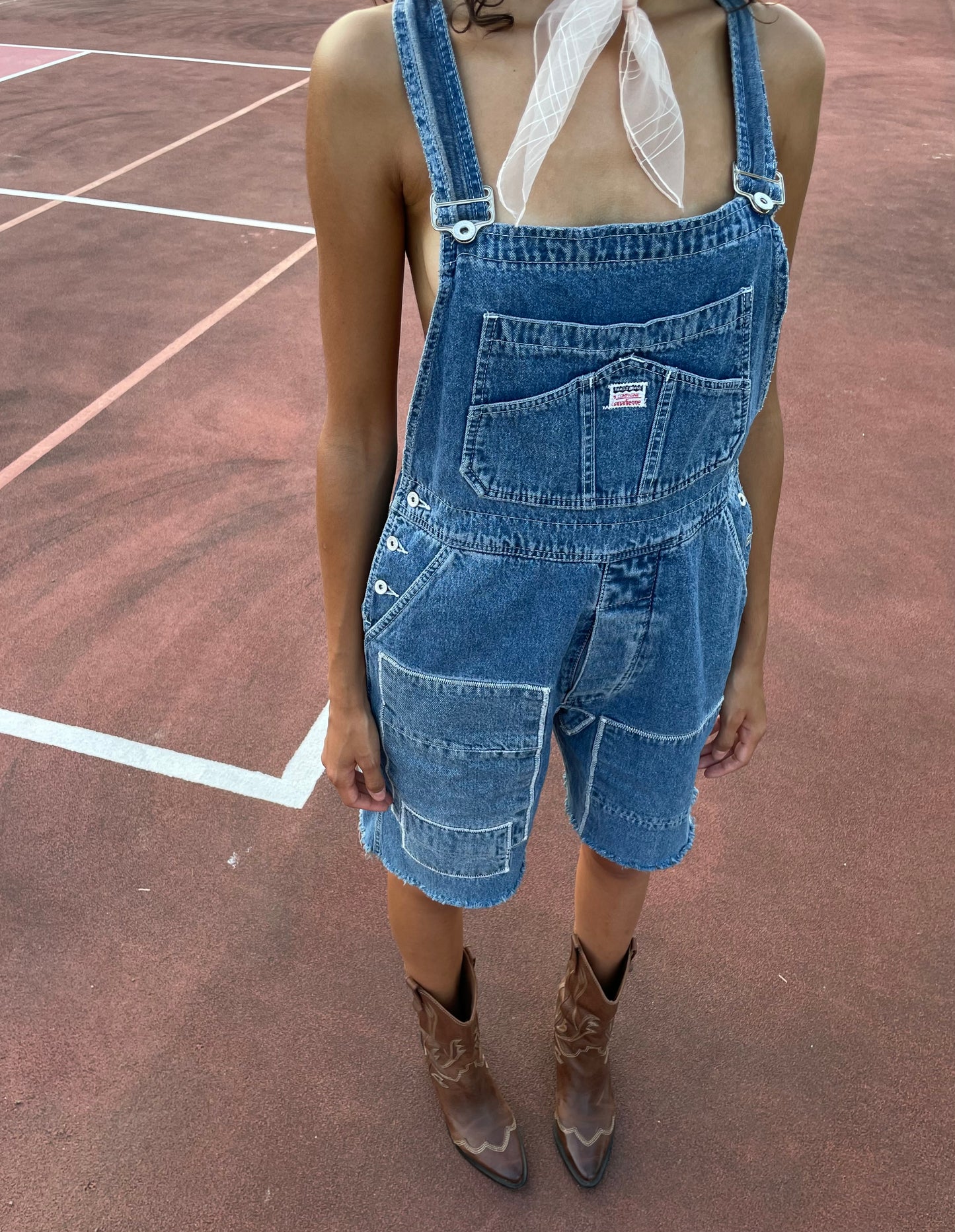 Salopette vintage denim lavaggio medio - taglia M