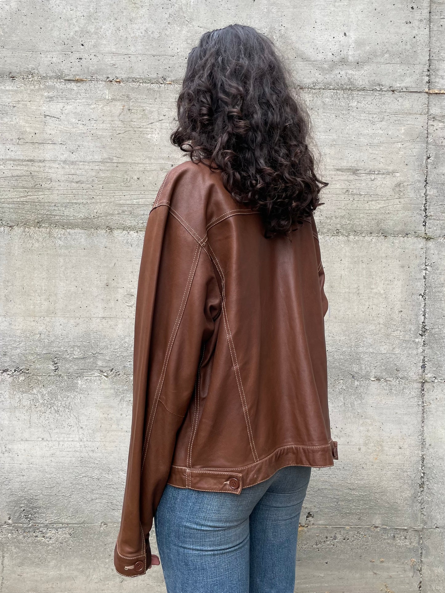 Giacca in nappa leggera marrone - taglia L uomo