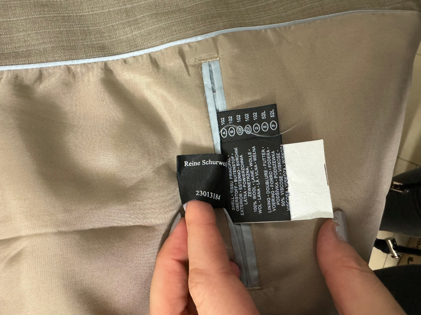 Blazer in fresco lana vergine superfine beige gessato