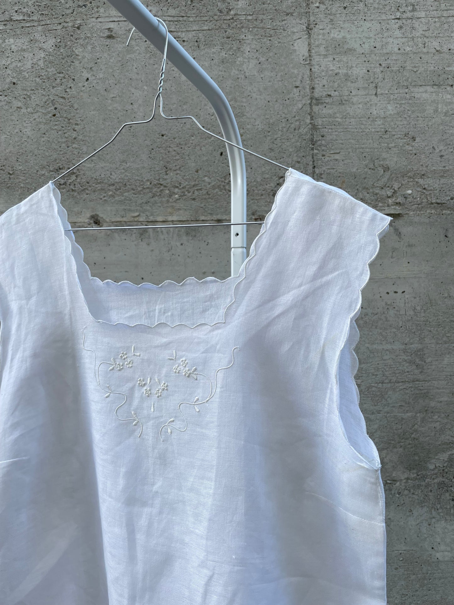 Top bianco 50% cotone 50% lino