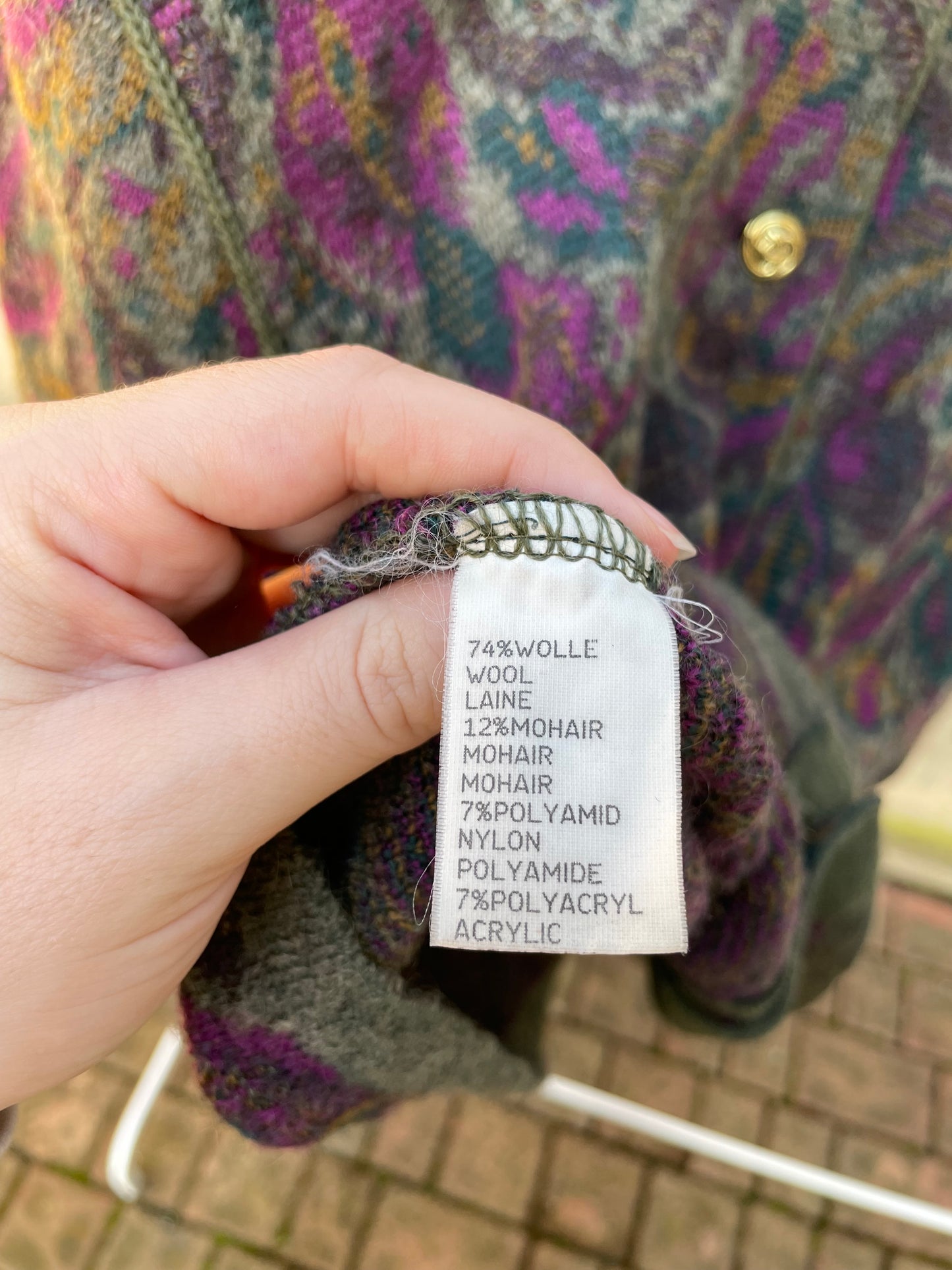 Cardigan Geiger in misto lana e mohair - taglia M/L