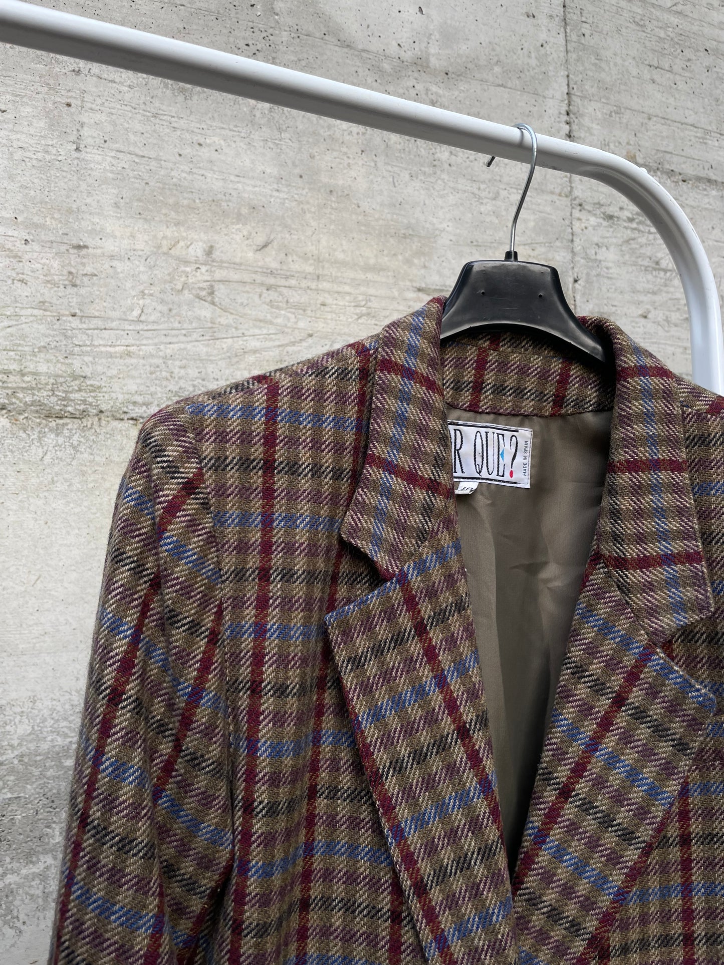 Blazer sartoriale doppiopetto tartan in misto lana