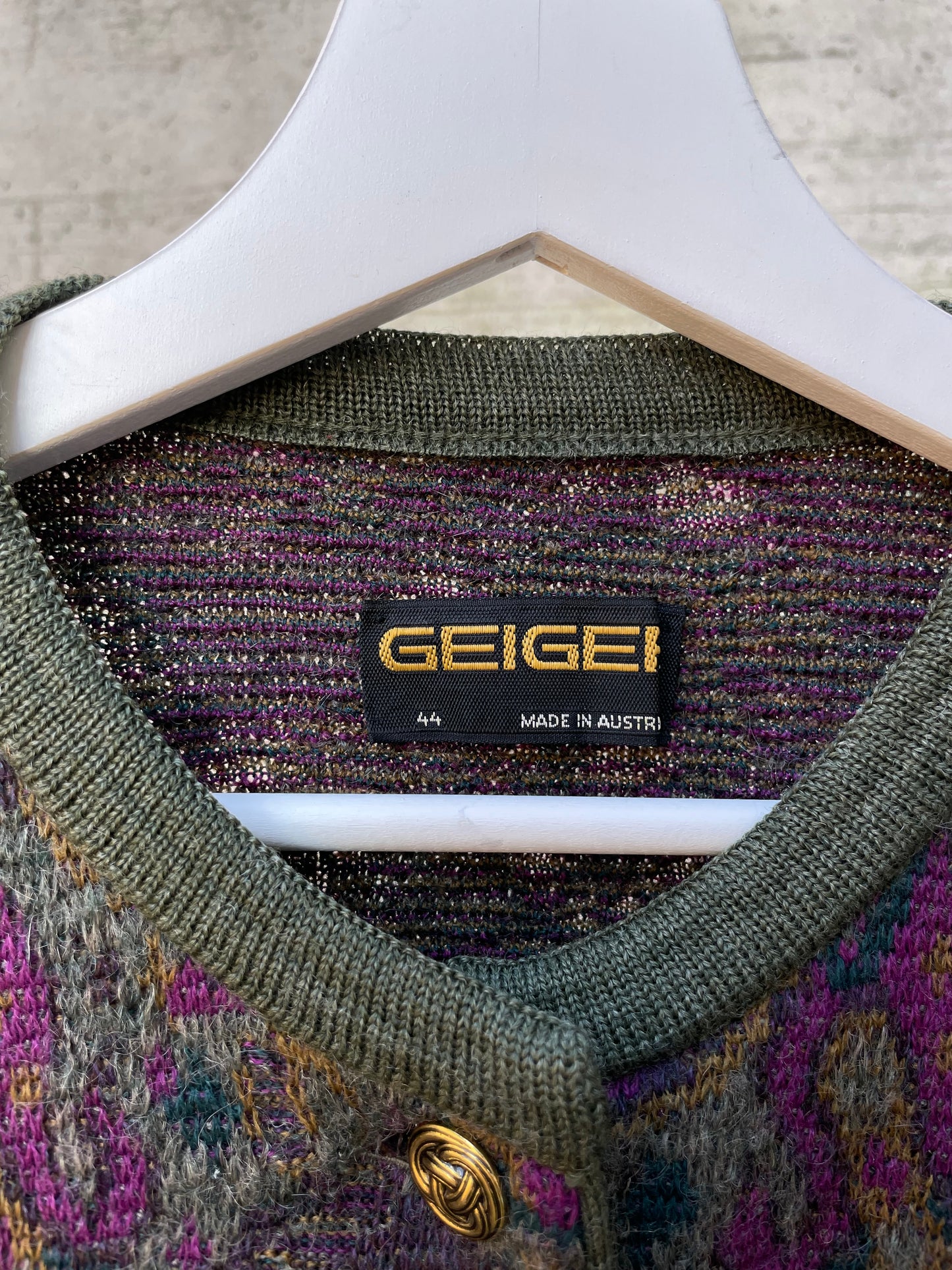 Cardigan Geiger in misto lana e mohair - taglia M/L