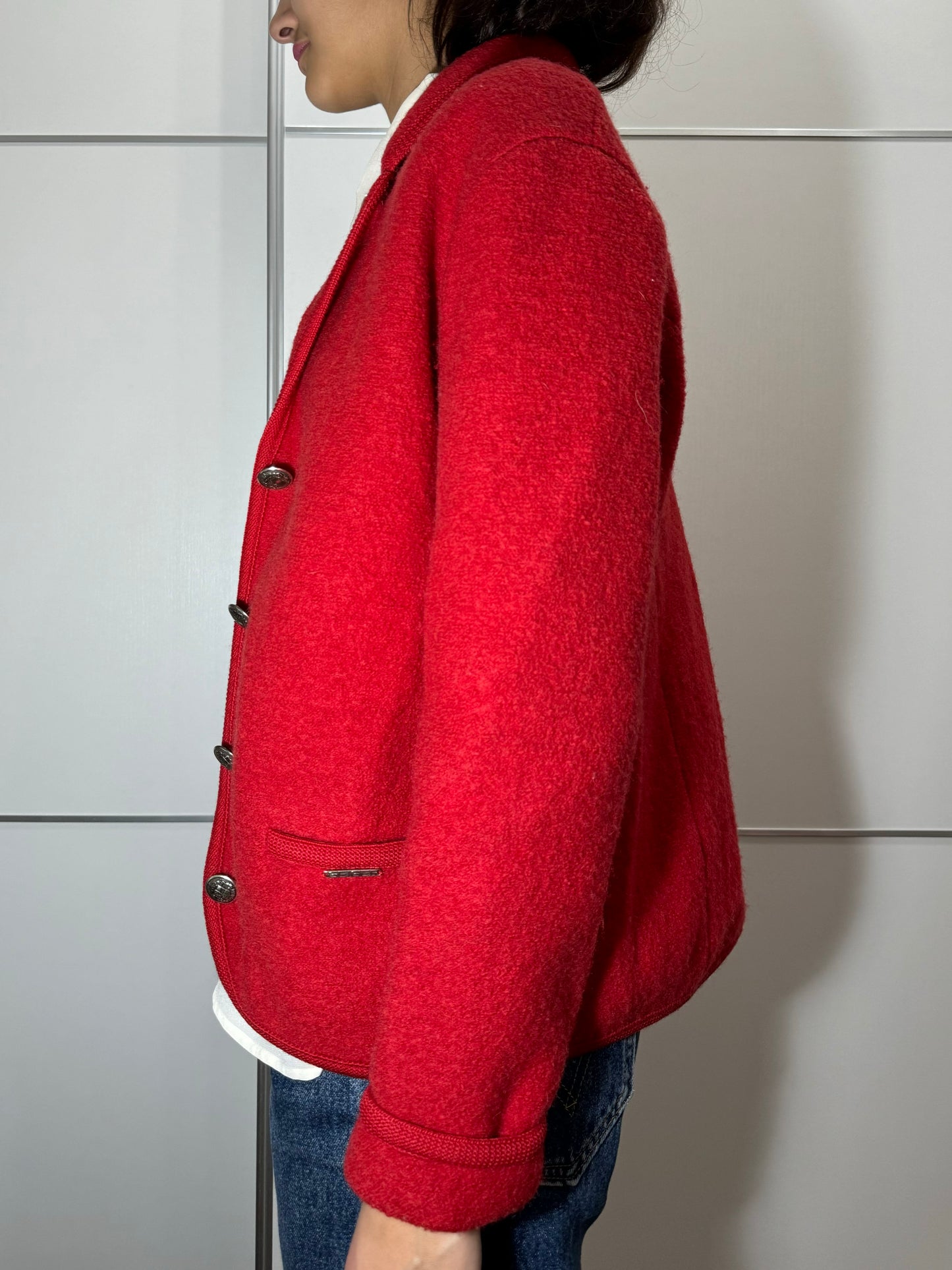 Giacchino tirolese Geiger rosso, in pura lana vergine