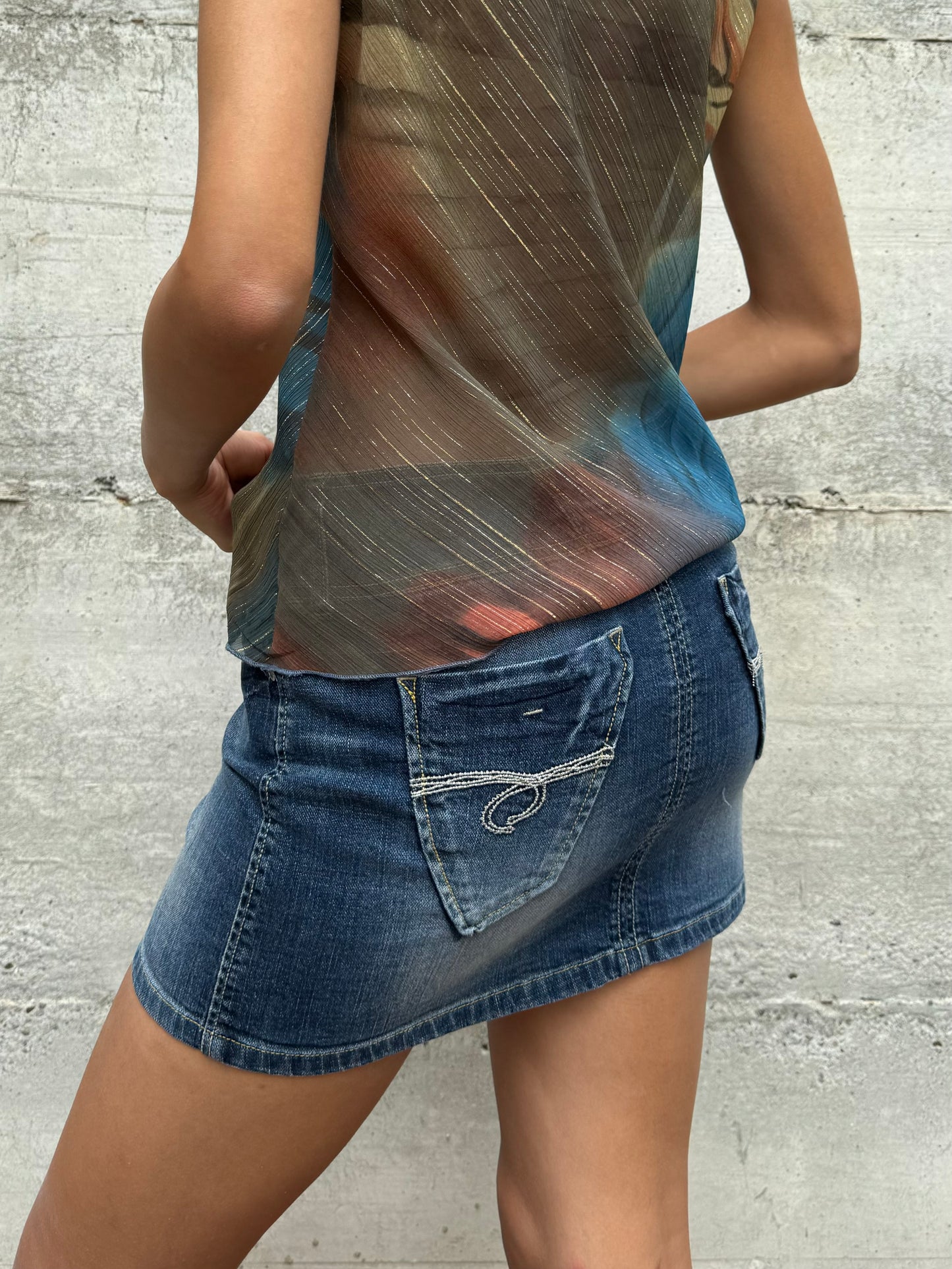 Mini Y2K in denim vita media, taglia S