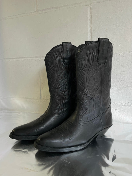 EU 37 - Original Arizona Western Boots, neri, vera pelle, pari a nuovo!