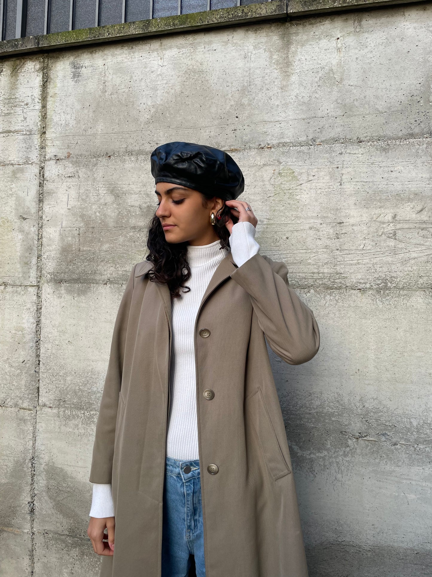 Soprabito sartoriale sabbia foderato misto lana