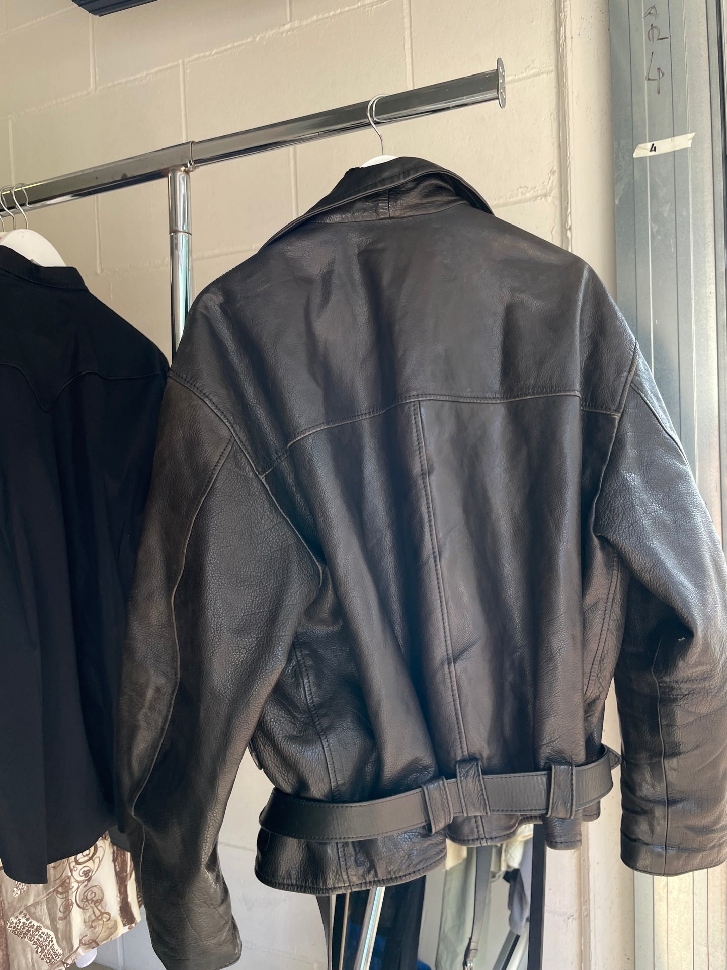 Chiodo vintage distressed in vera pelle - L uomo