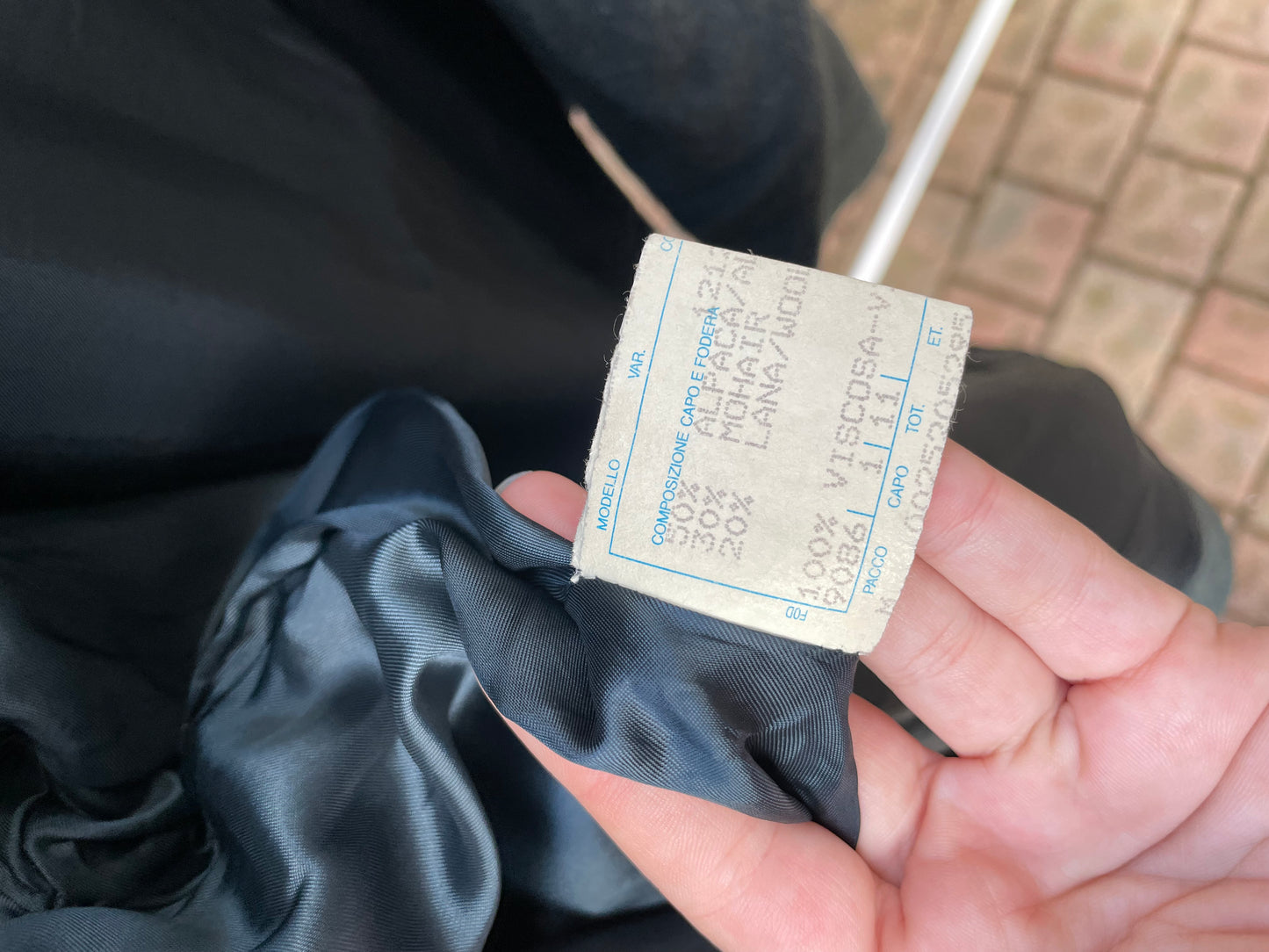 Cappotto a mantella verde bosco 50% alpaca, 30% mohair, 20% lana