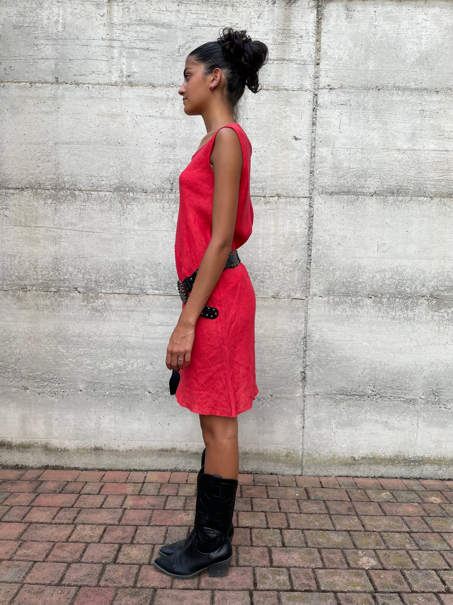 Abitino vintage svasato 100% lino - taglia S/M