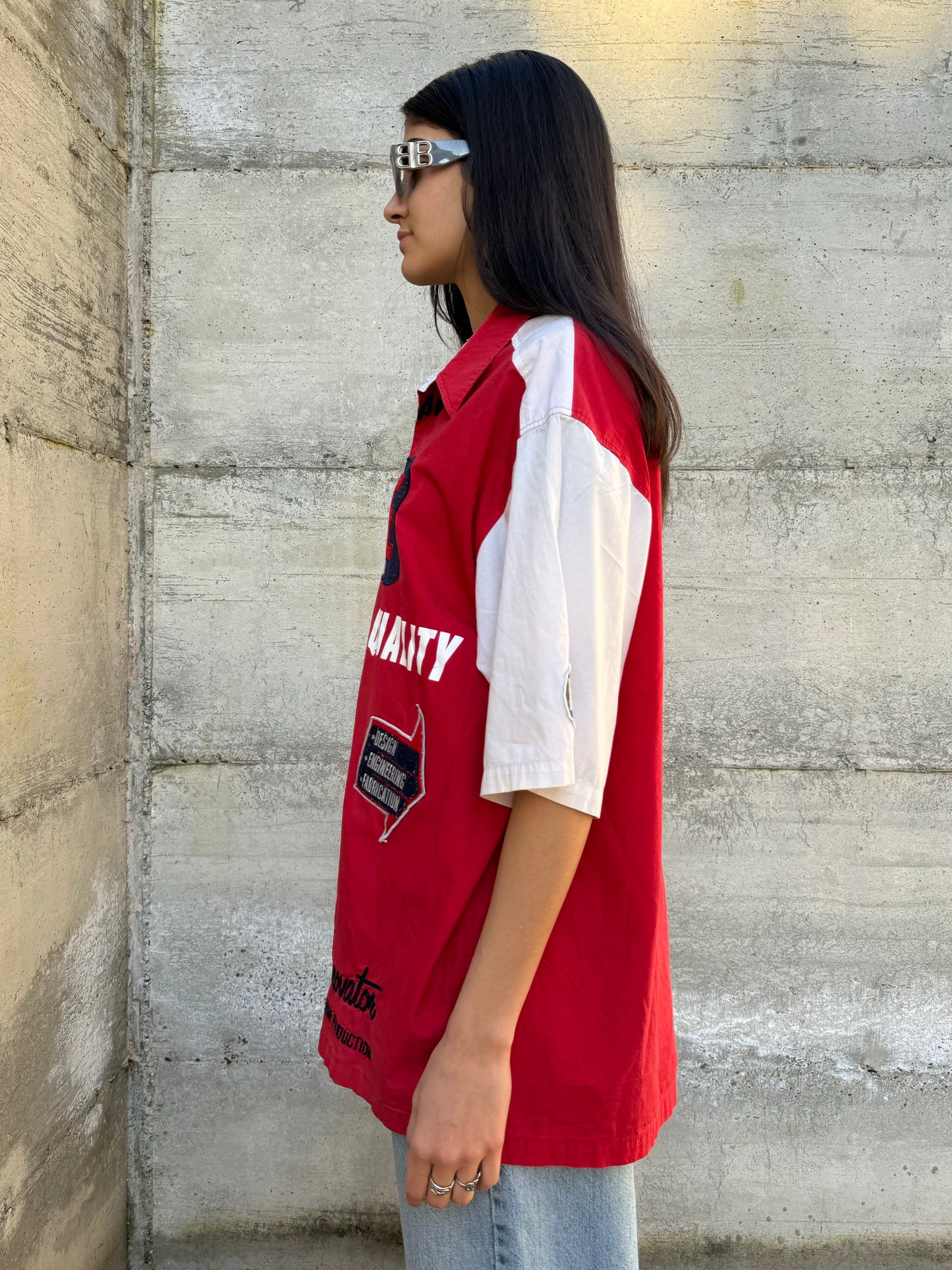 Maxi camicia ENYCE bikercore in cotone