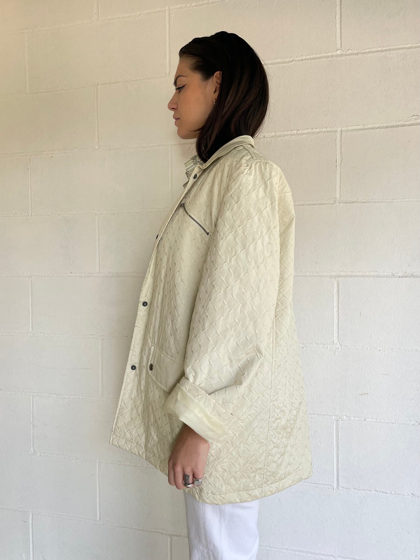 Giacca leggera trapuntata misto cotone avorio - Andrea Marè