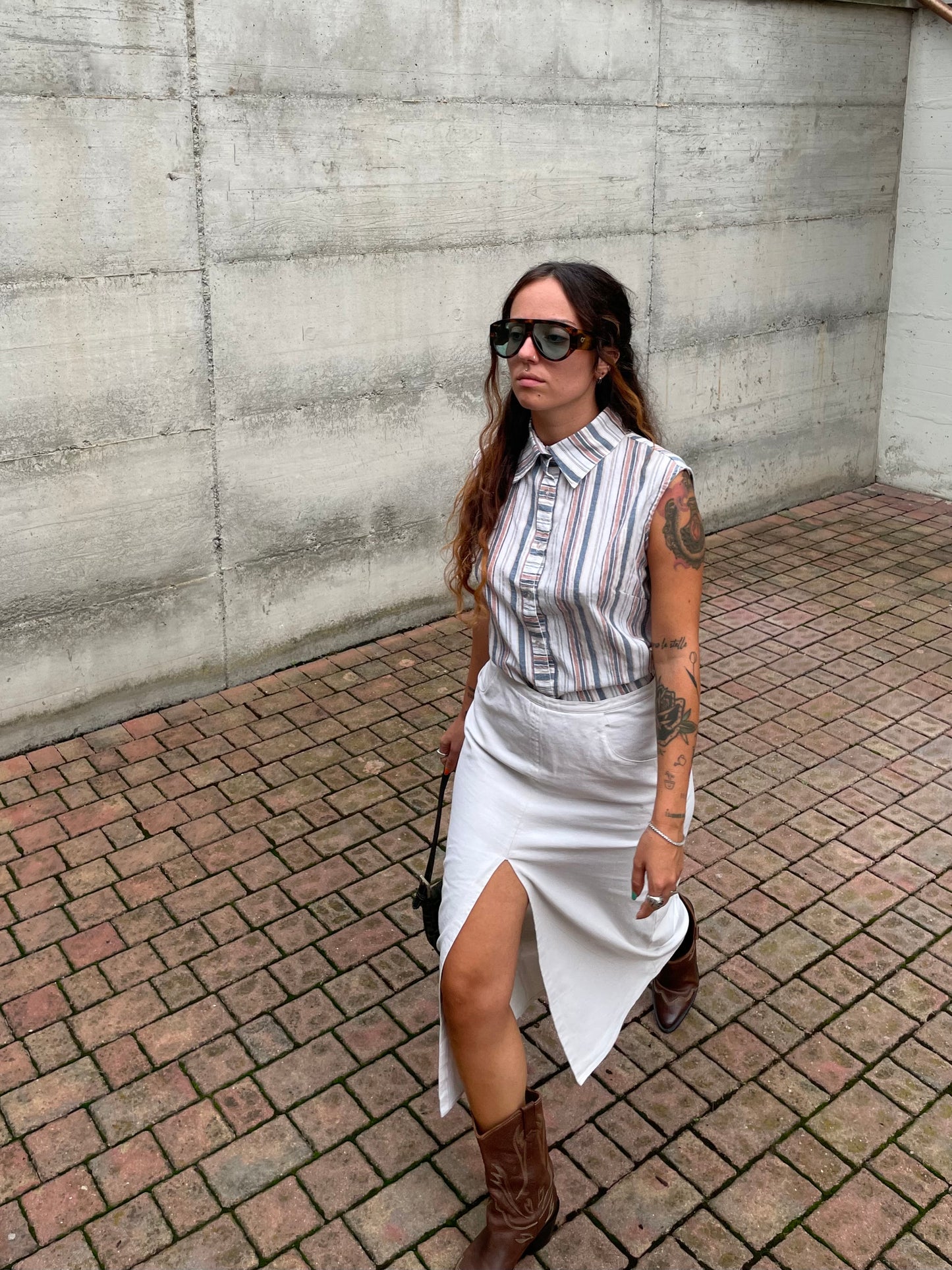 Longuette midi a matita con spacco frontale - taglia S