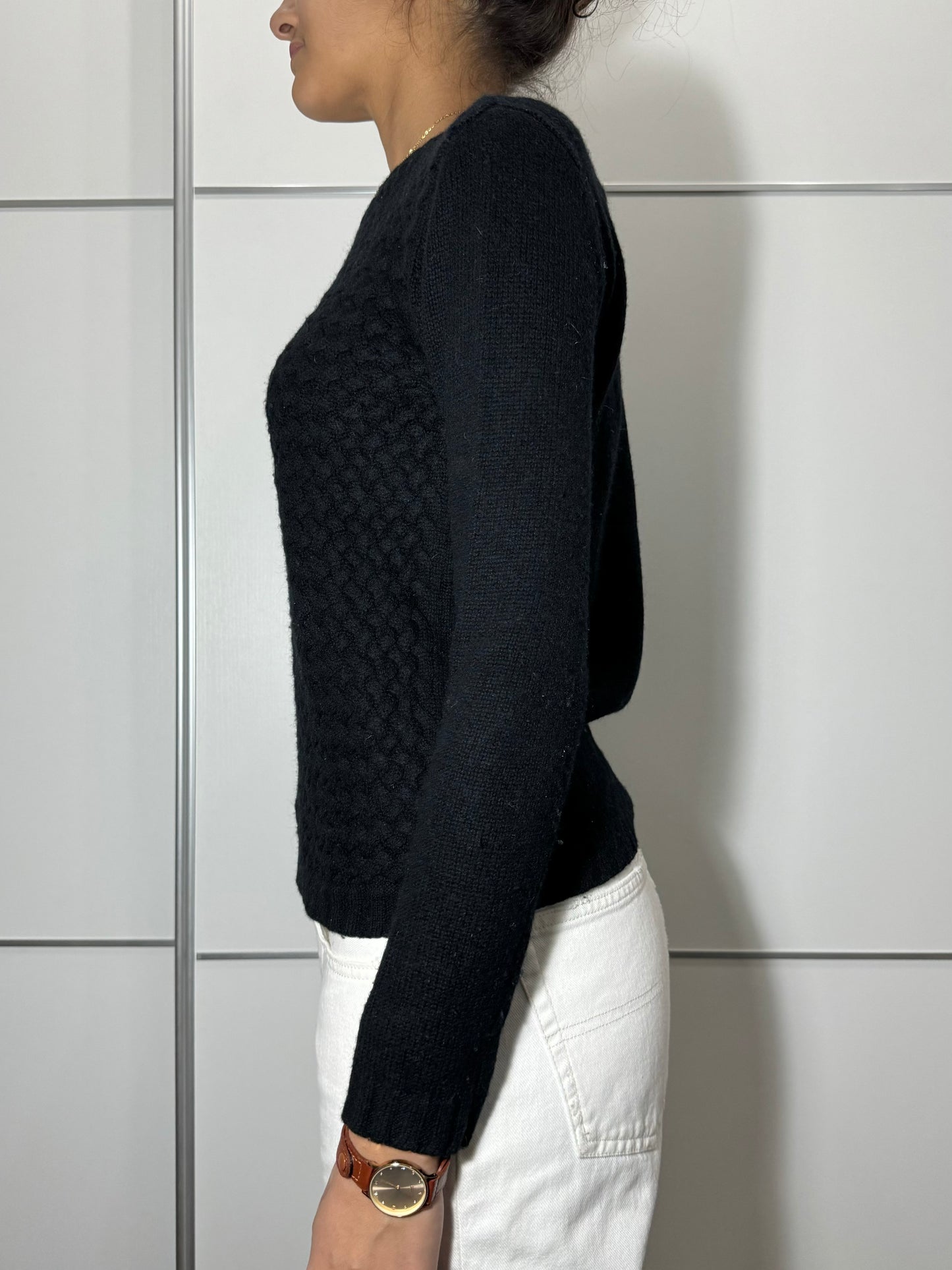 Maglioncino girocollo Ragno nero, in misto lana e cashmere, taglia S