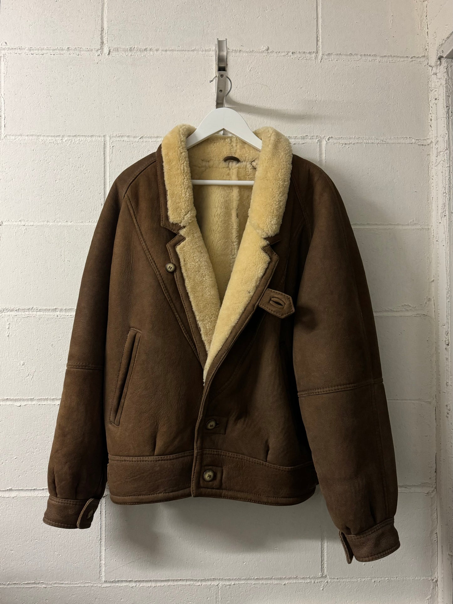 Bomber aviator Shearling marrone, taglia 48it uomo (S/M)