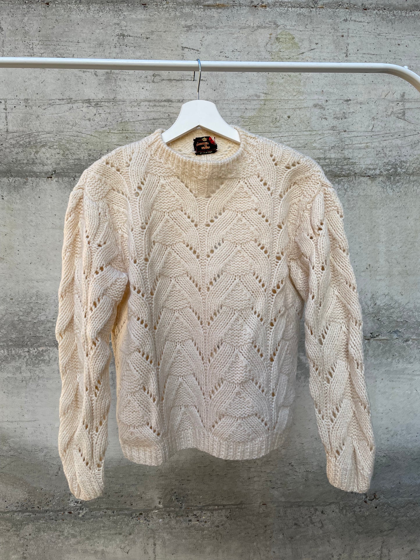 Maglione girocollo sartoriale burro 100% lana - taglia M