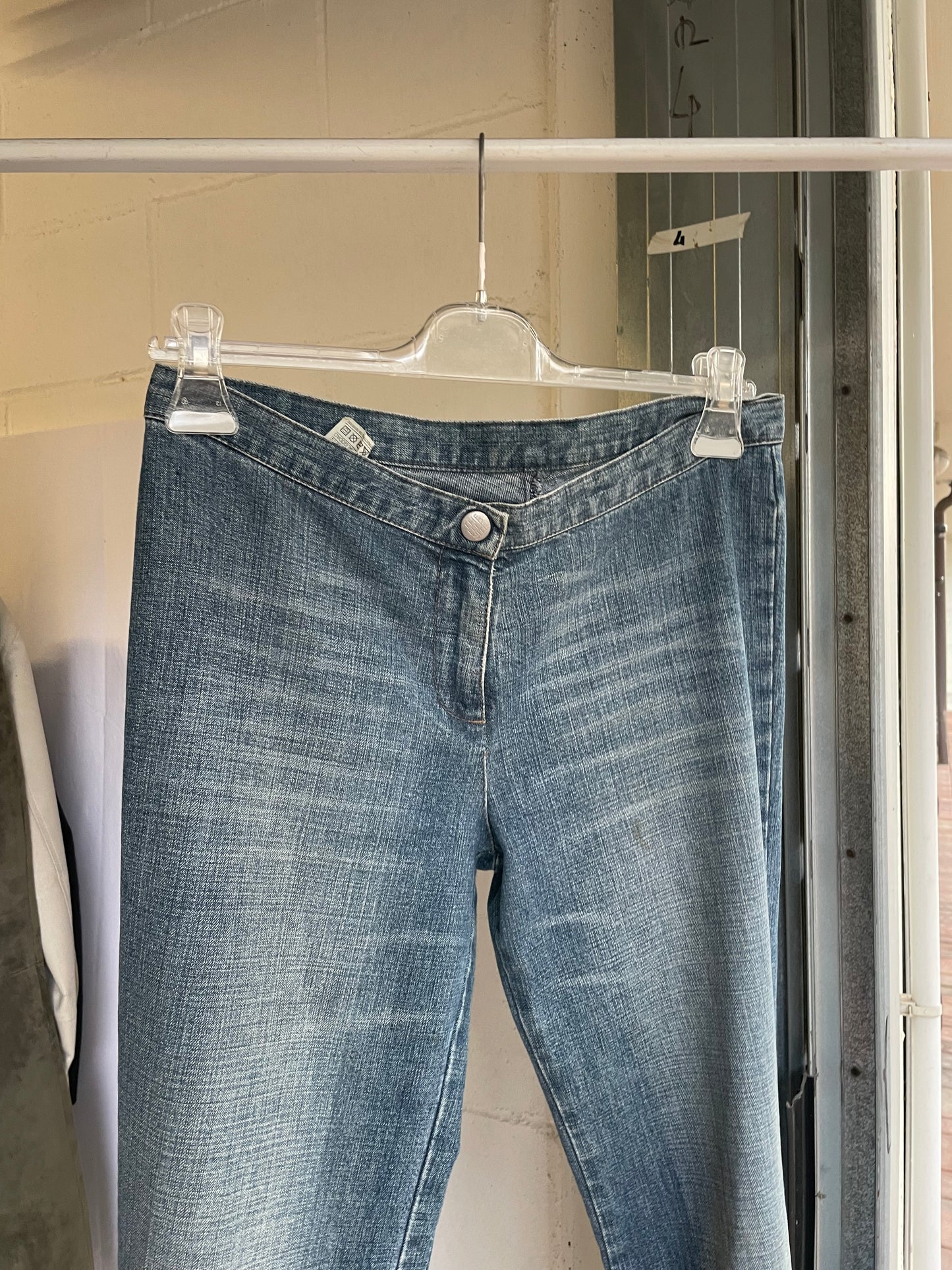 Jeans Y2K vita bassa flare, taglia XS/S