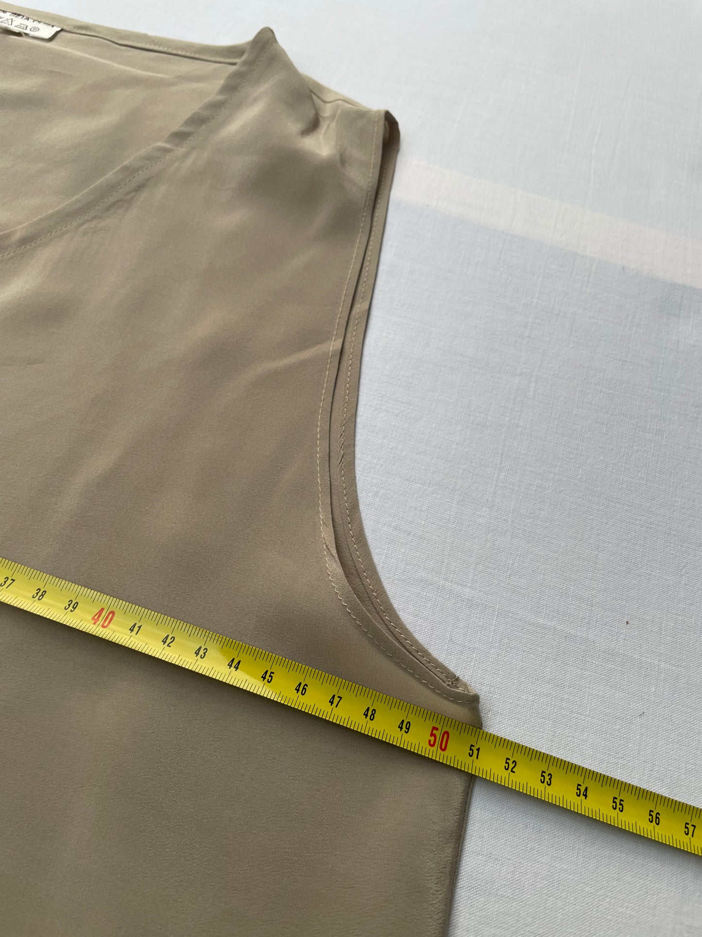 Top 100% seta beige - taglia M