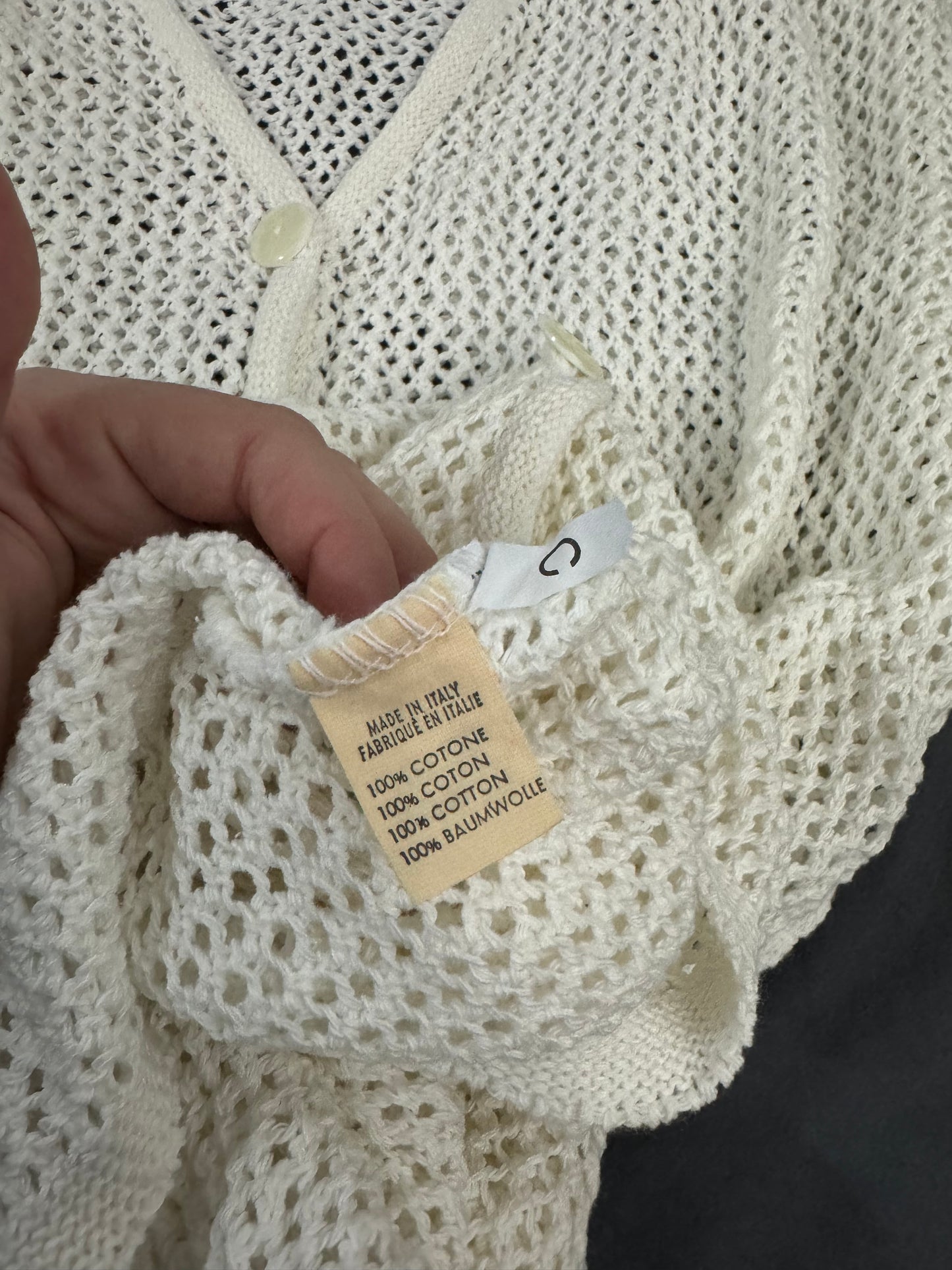 Gilet cardigan a rete oversize 100% cotone