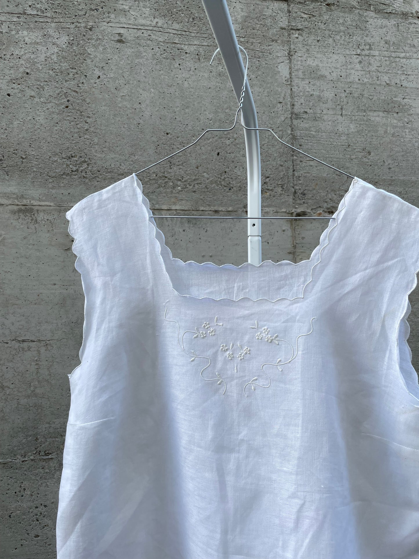 Top bianco 50% cotone 50% lino