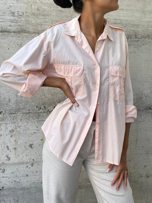 Camicia safari Aspesi in cotone rosa cipria - taglia M