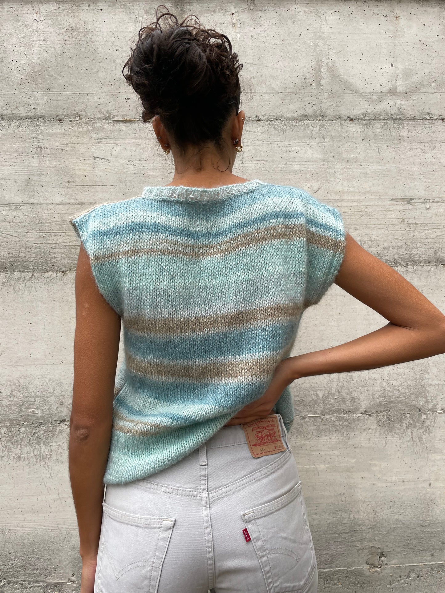 Gilet striped handmade in lana - taglia M