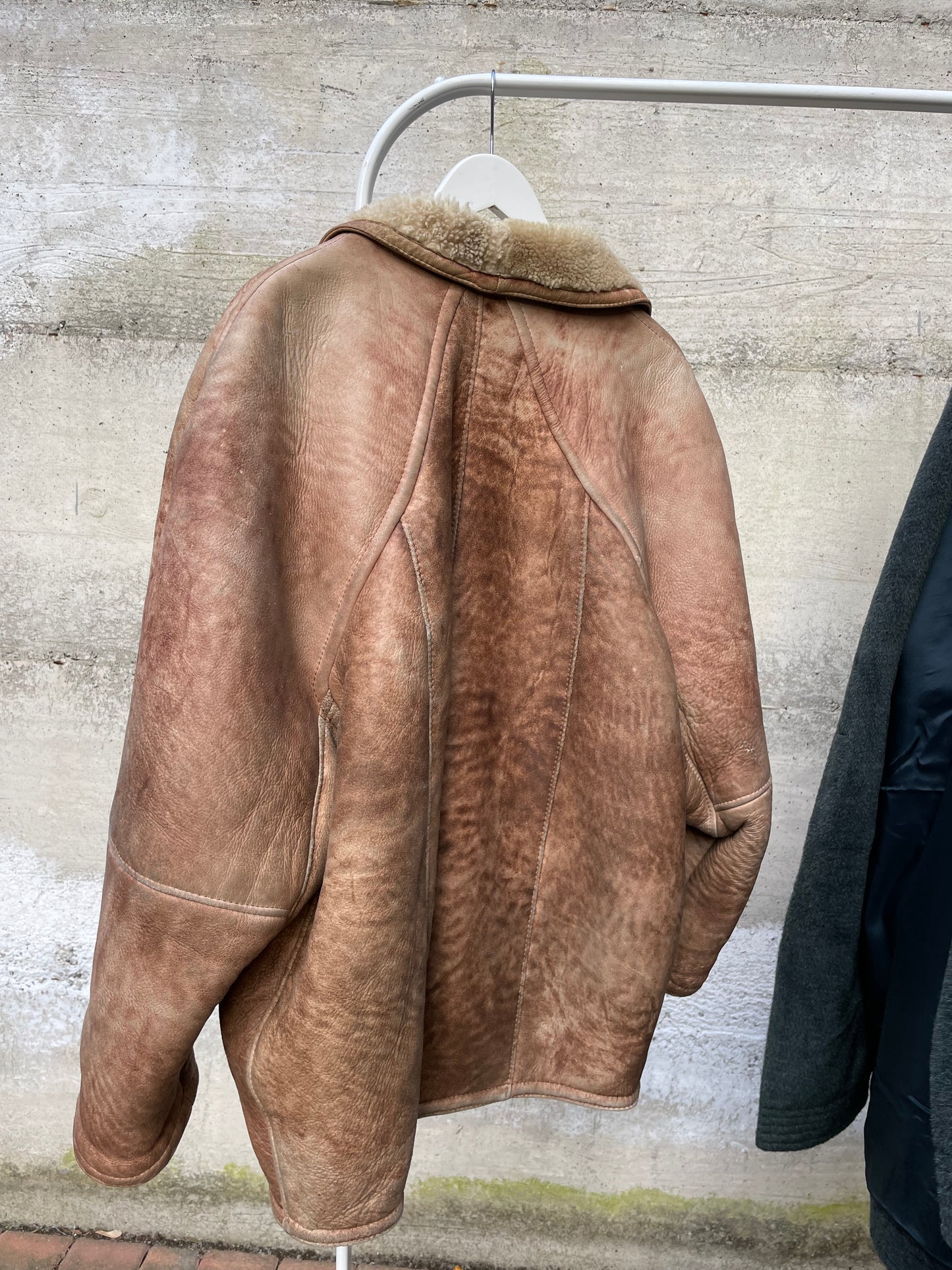 Montone donna originale Shearling 80s in nappa sfumata