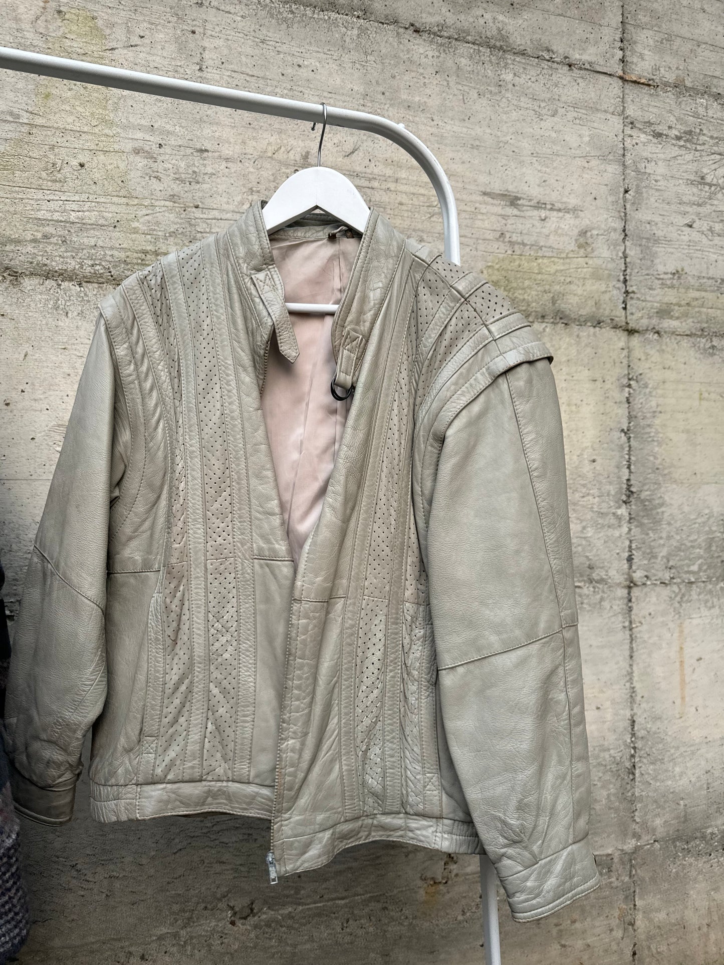 Bomber in vera pelle ghiaccio