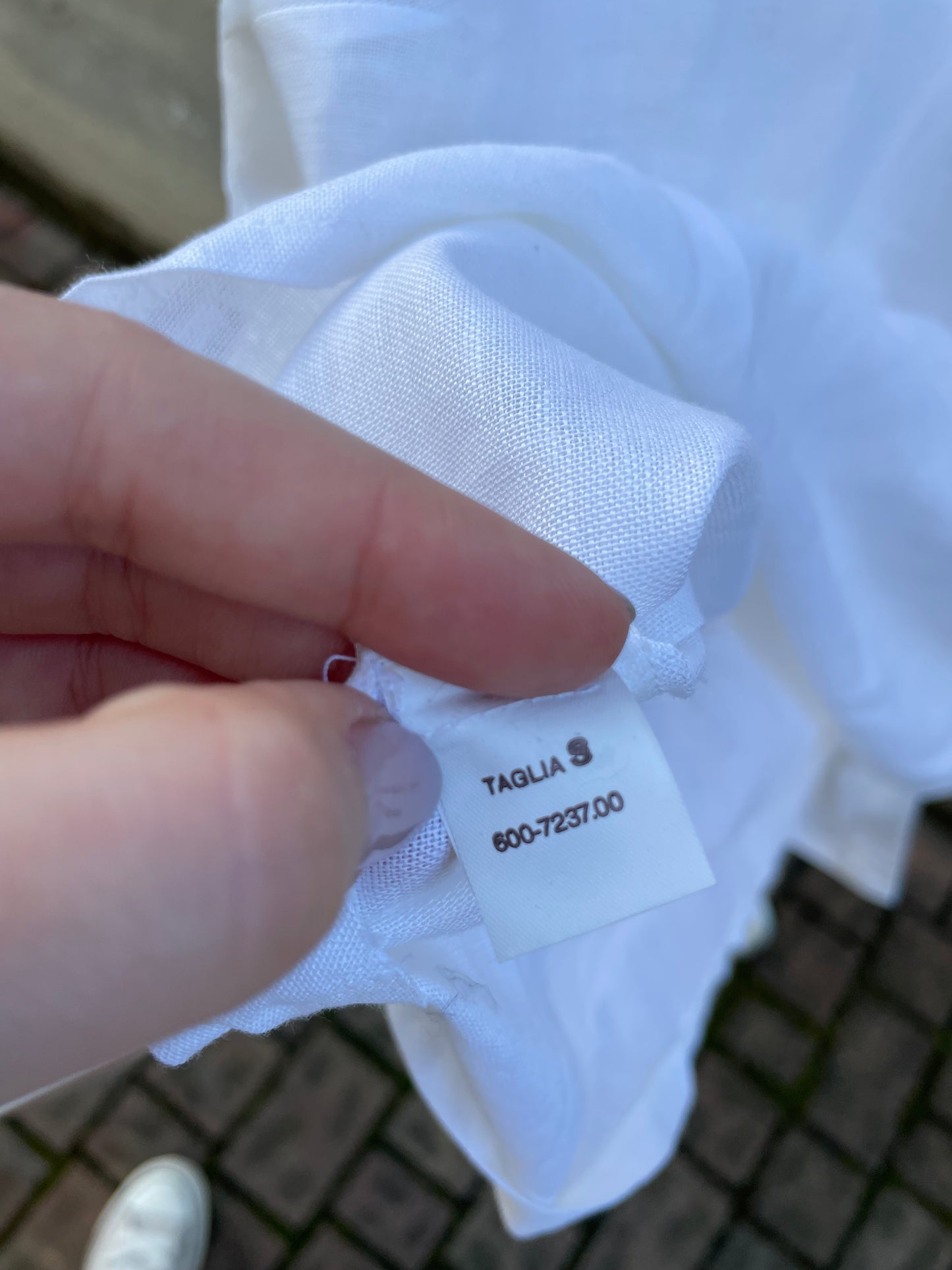 Top bianco 50% cotone 50% lino