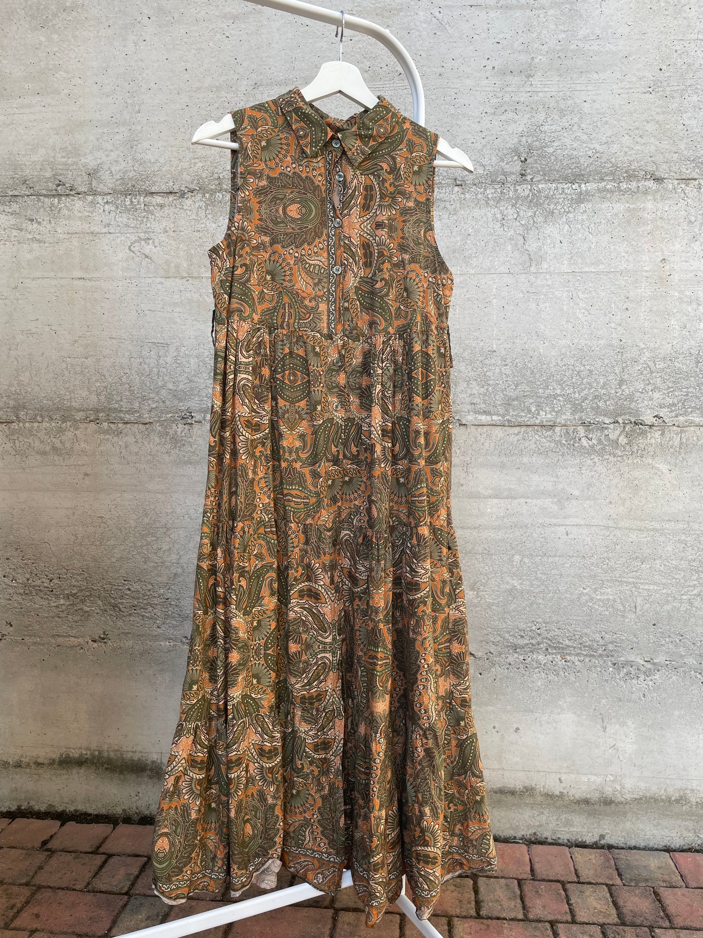 Abito chemisier lungo smanicato 100% cotone - taglia unica