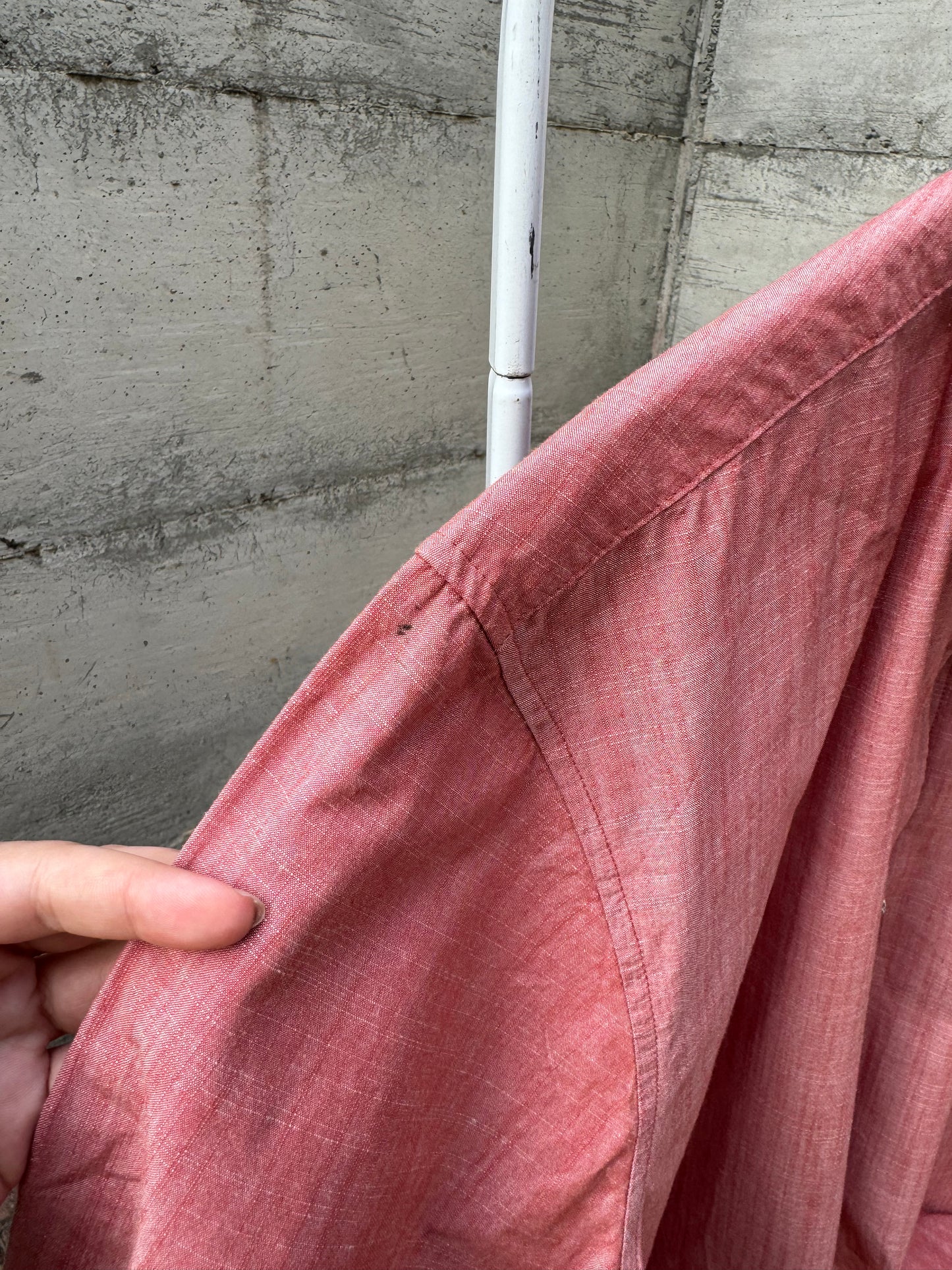 Camicia 90s con cerniera rosso melange