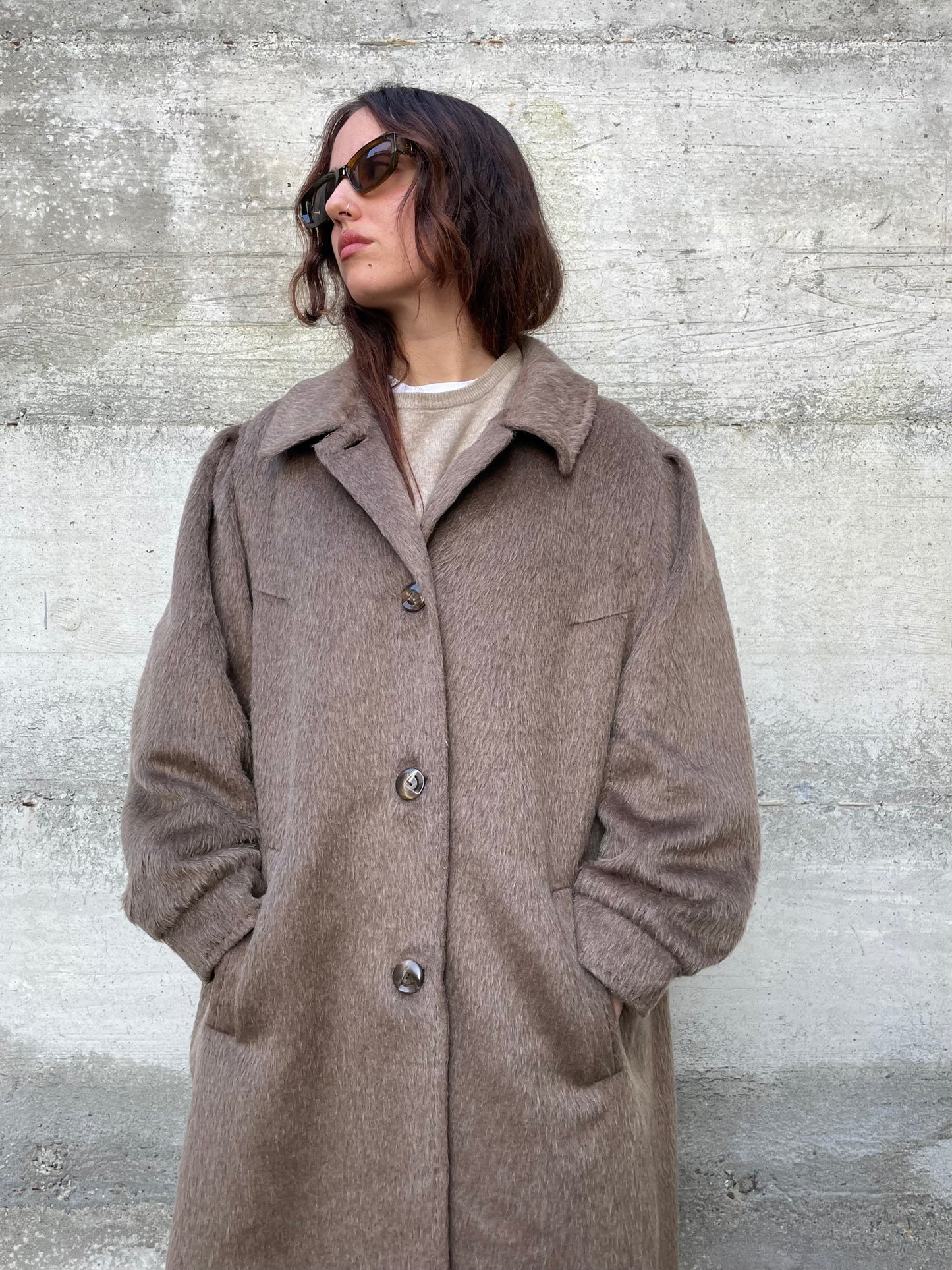 Cappotto lungo sartoriale 100% lana di lama