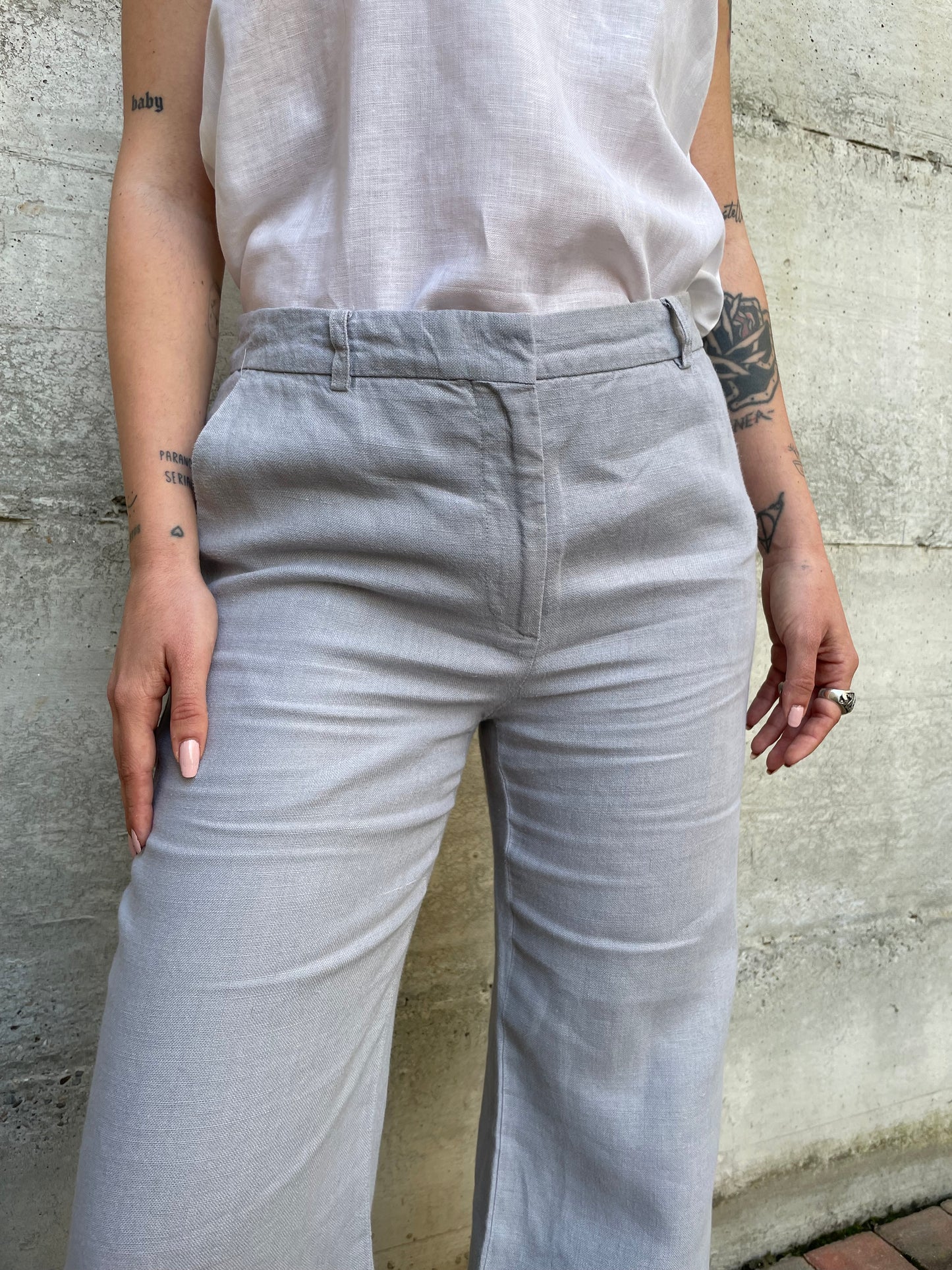 Pantalone Aspesi ghiaccio 100% lino - tg. 42