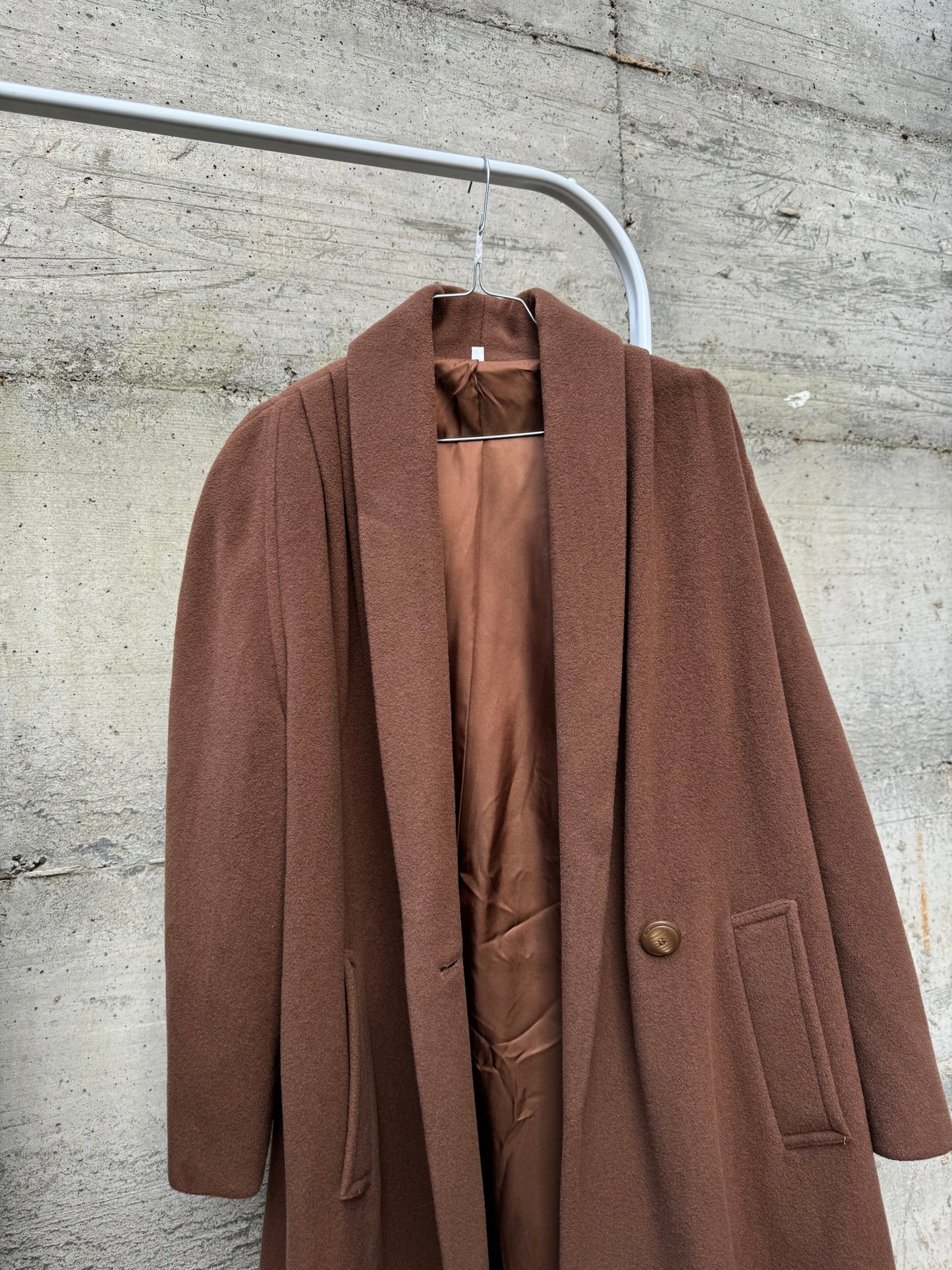 Cappottino doppiopetto cioccolato 80% lana