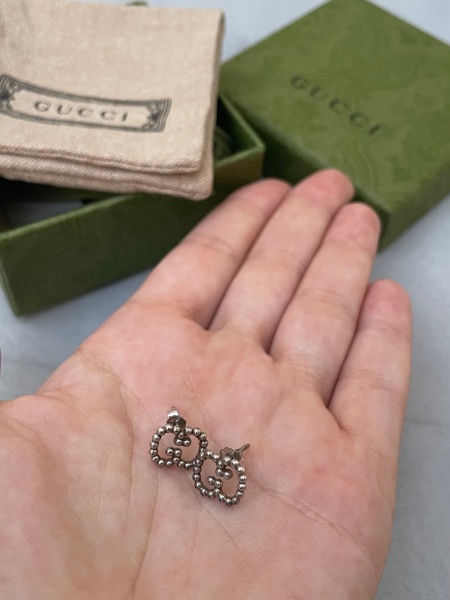 Orecchini a lobo Gucci Boule doppia G - argento 925