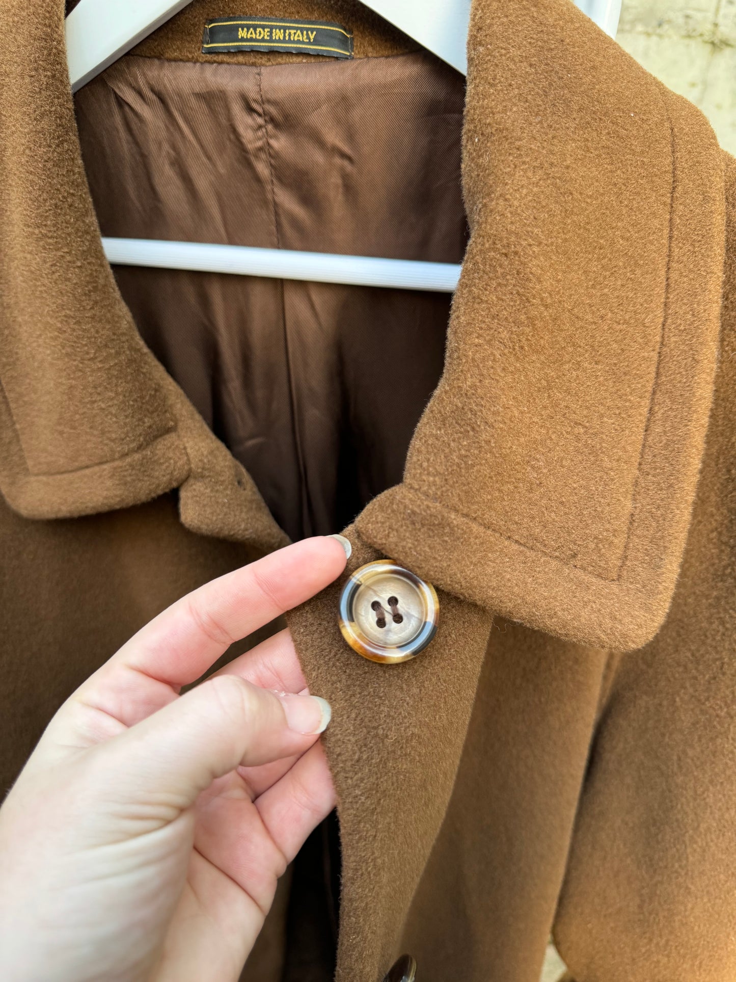 Cappotto sartoriale cioccolato in pura lana vergine superfine