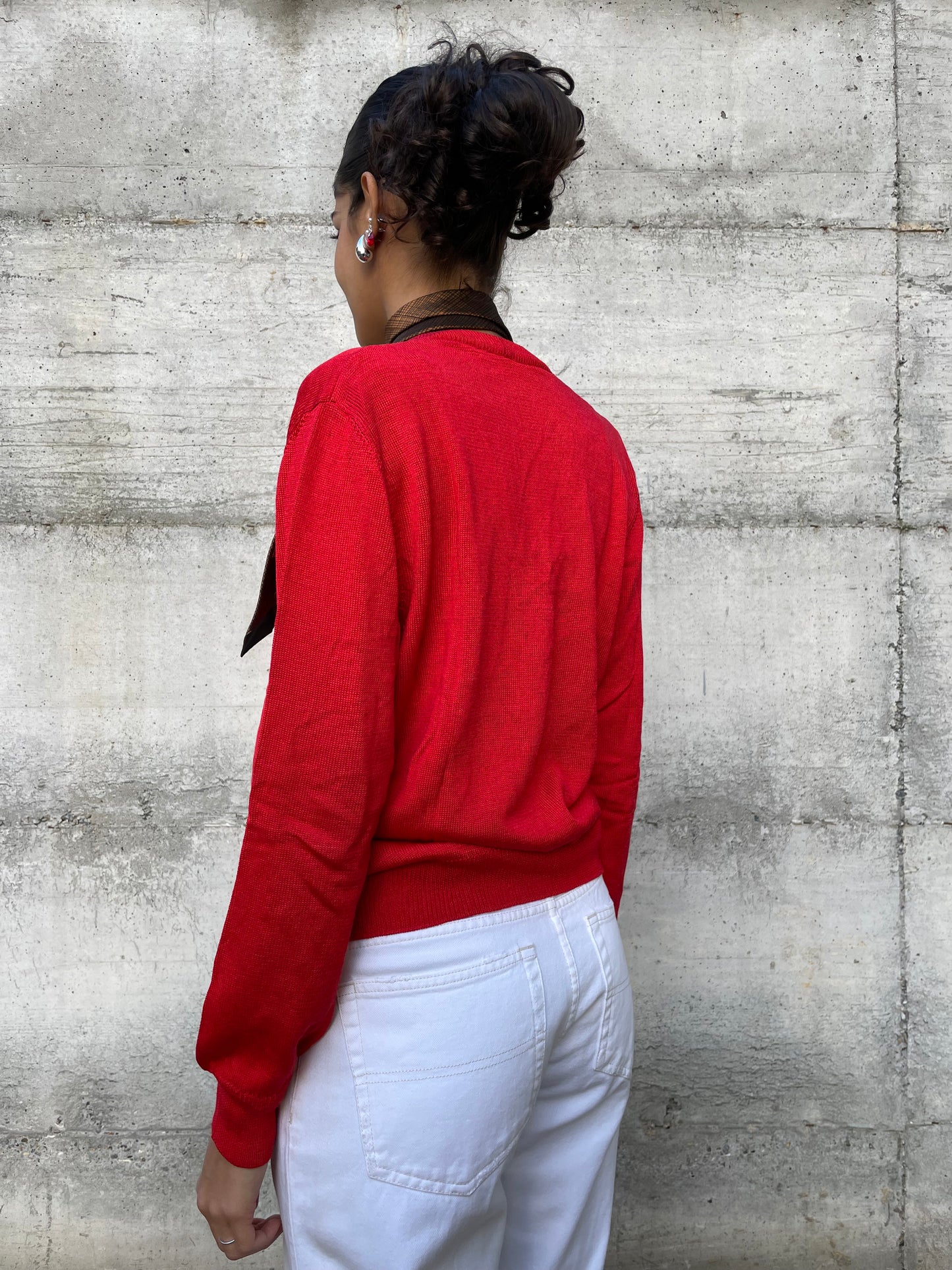 Maglioncino sartoriale 100% cotone rosso - taglia M