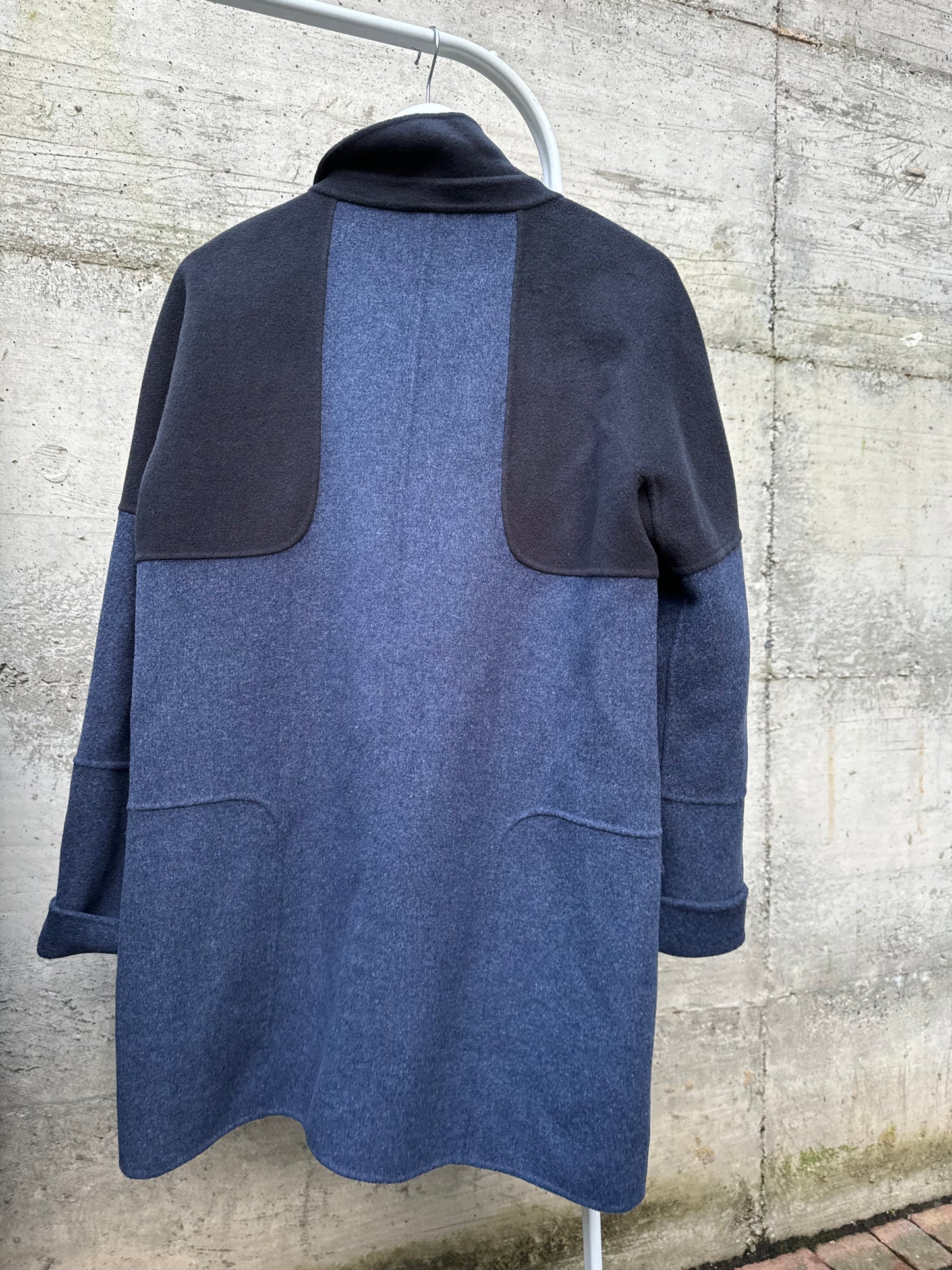 Cappottino Intrend blu mezza stagione, 85% lana 15% lyocell