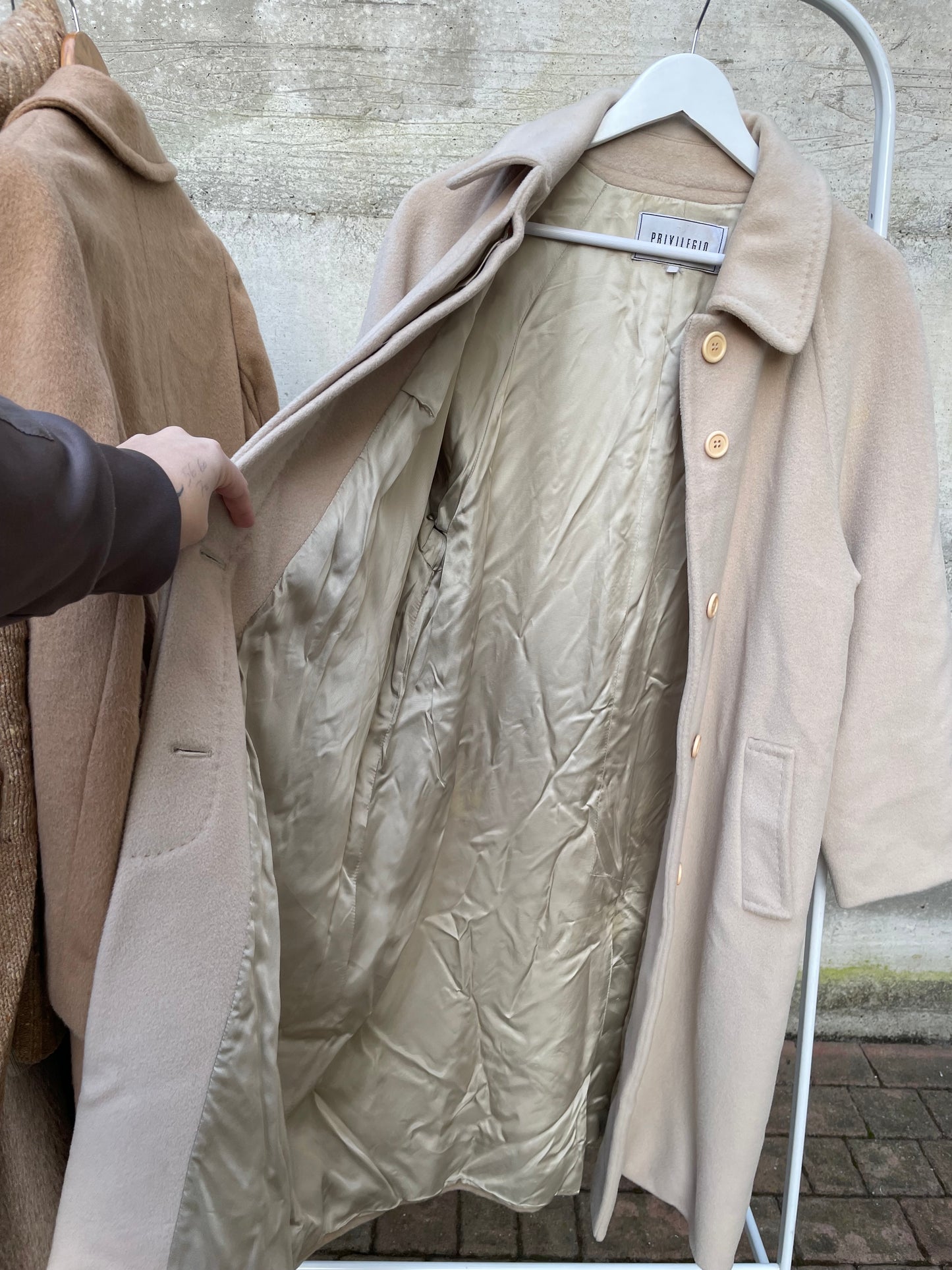 Cappotto sartoriale avorio in pura lana